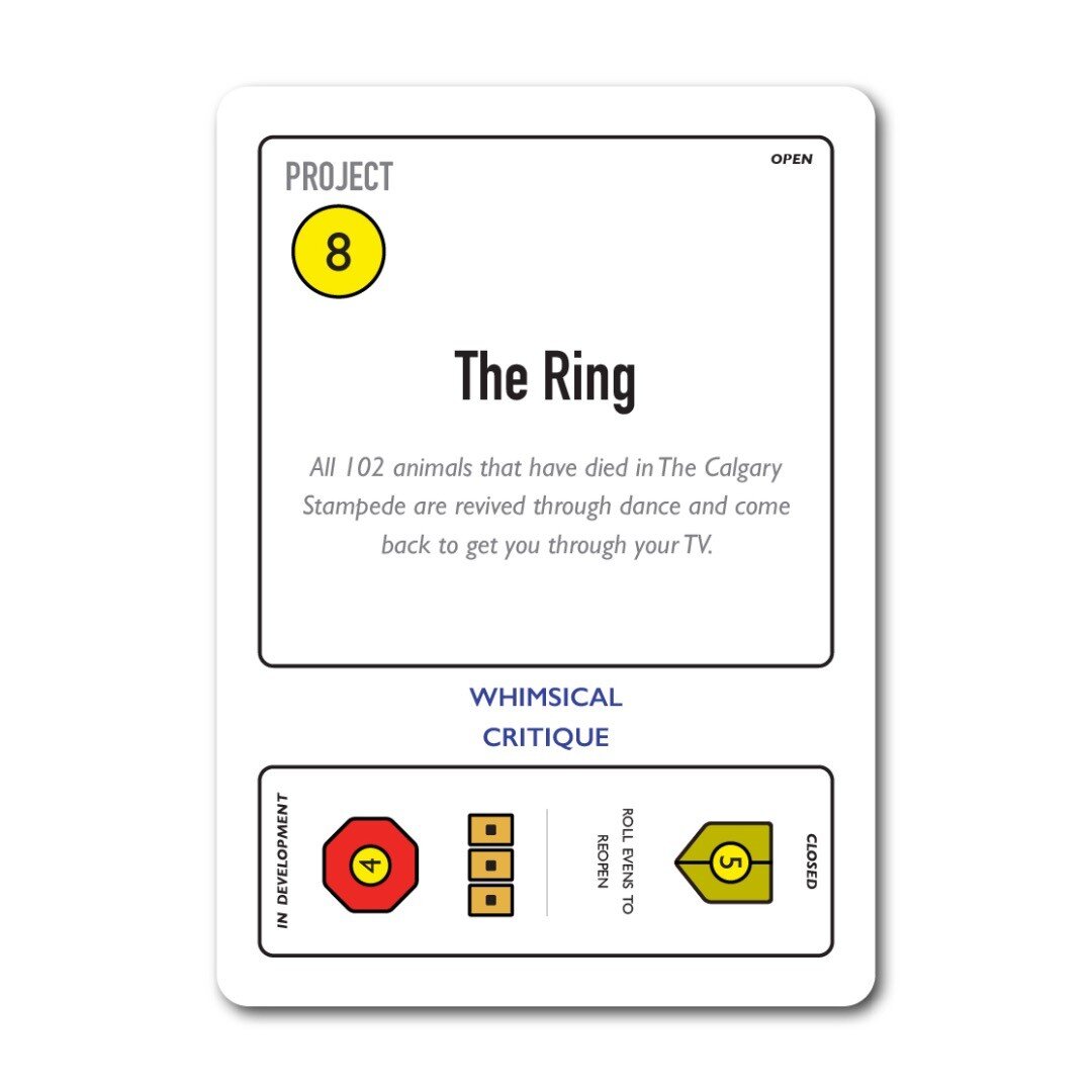 The Ring
* * * * * * 
#thering #リング #102 #animals #calgarystampede #revived #tv #whimsical #critique 
#culturecapital #cardgame #performance #liveart #theatre #dance #publicfunding #calgary #yyc #yycnow #AB #alberta #canadianart #contemporaryart #des