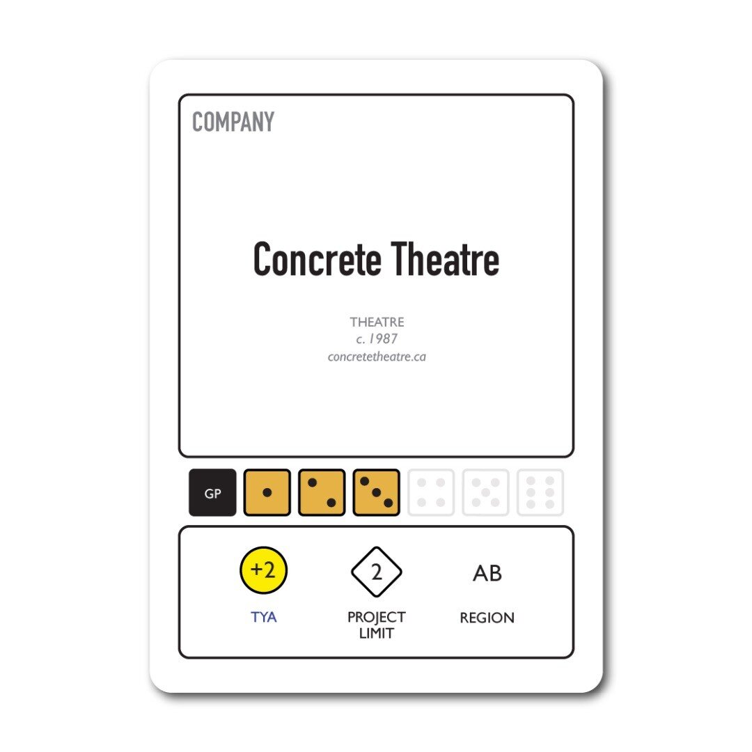 Concrete Theatre
* * * * * * 
@concreteyeg #concrete #tya
#culturecapital #cardgame #performance #liveart #theatre #dance #publicfunding #edmonton #yeg #yeggers #calgary #yyc #yycnow #AB #alberta #canadianart #contemporaryart #design #tabletopgames #