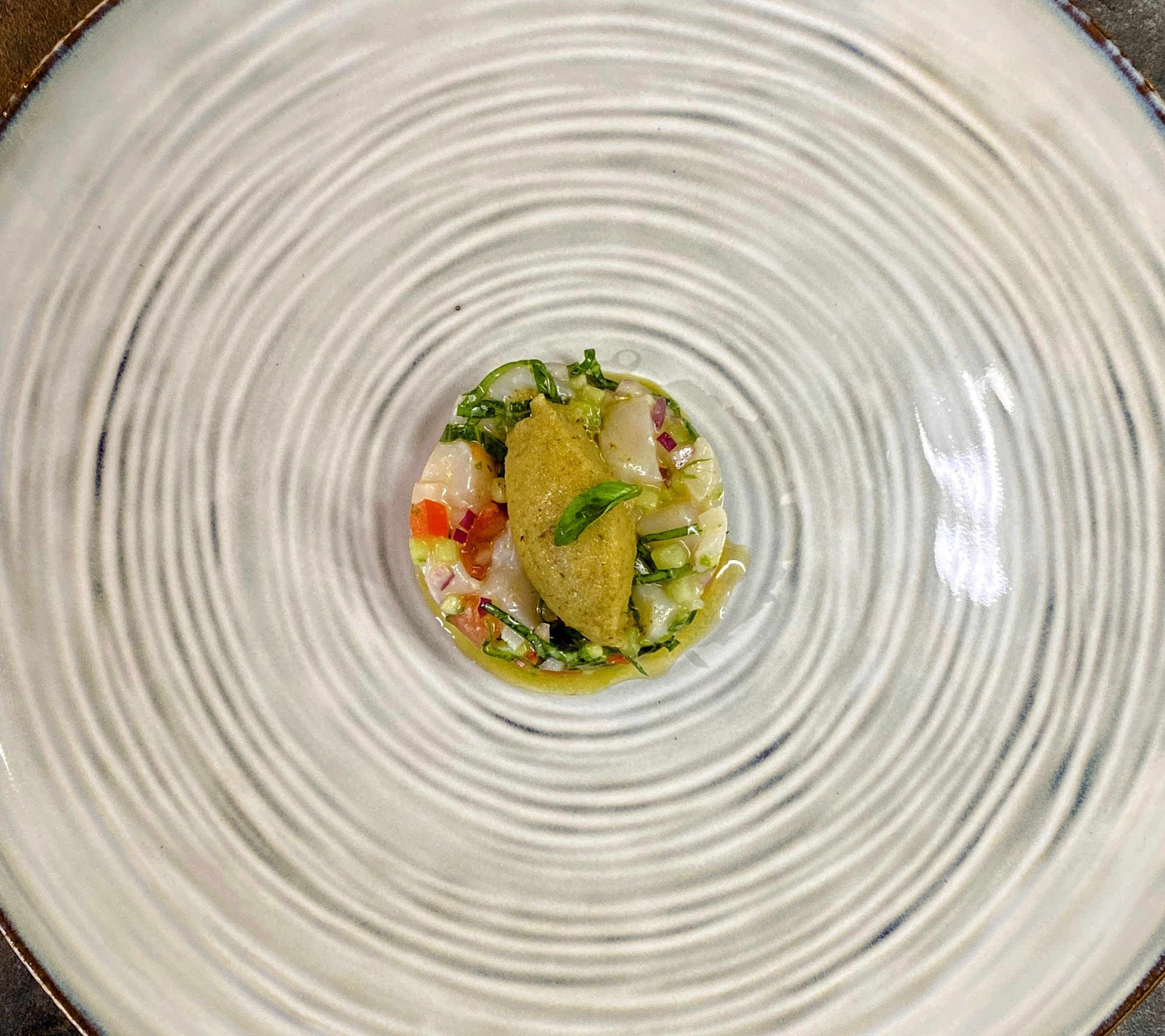 King Scallop Ceviche with Basil Sorbet