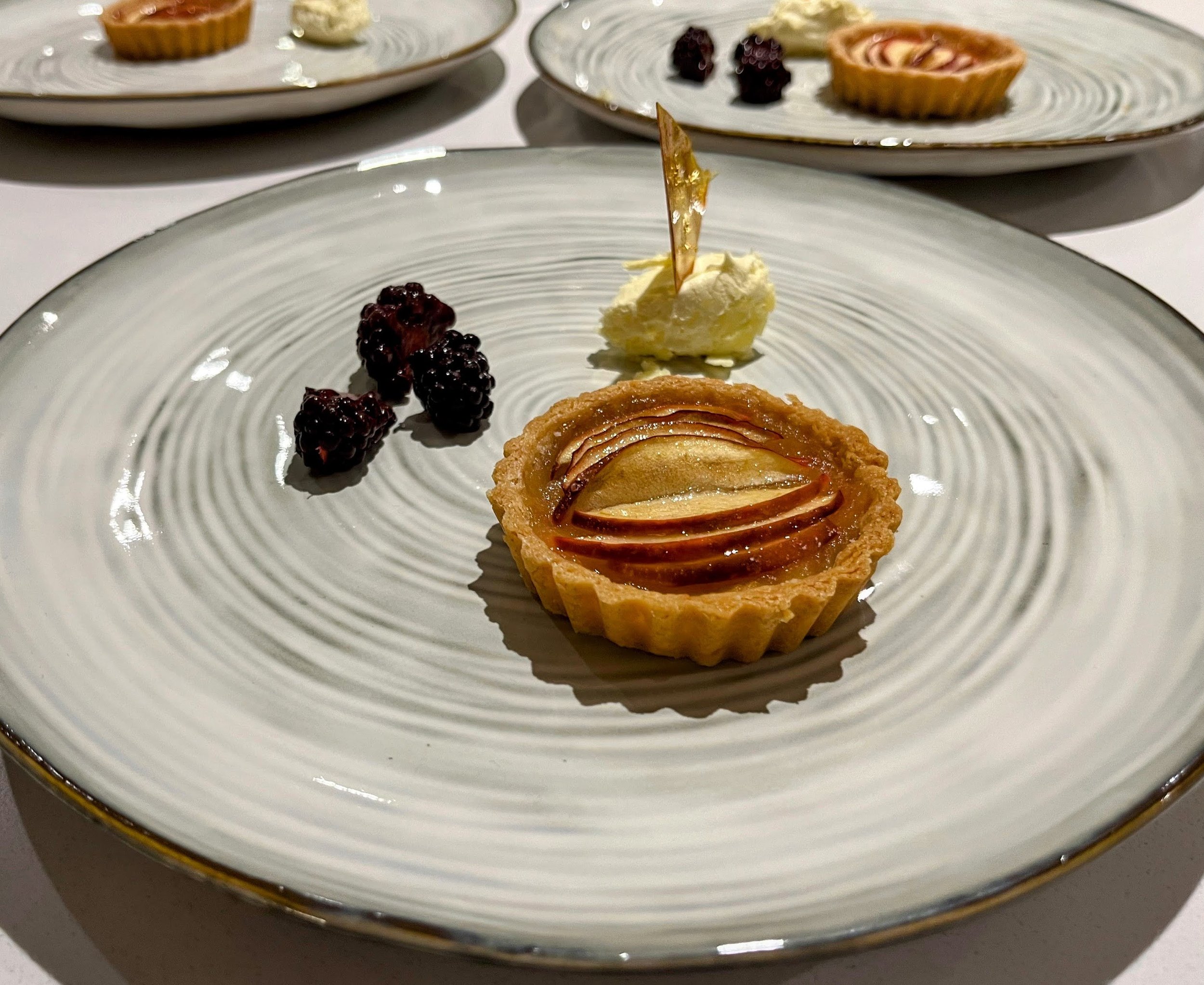 Brown Butter Calvados Apple Tart with Clotted Cream