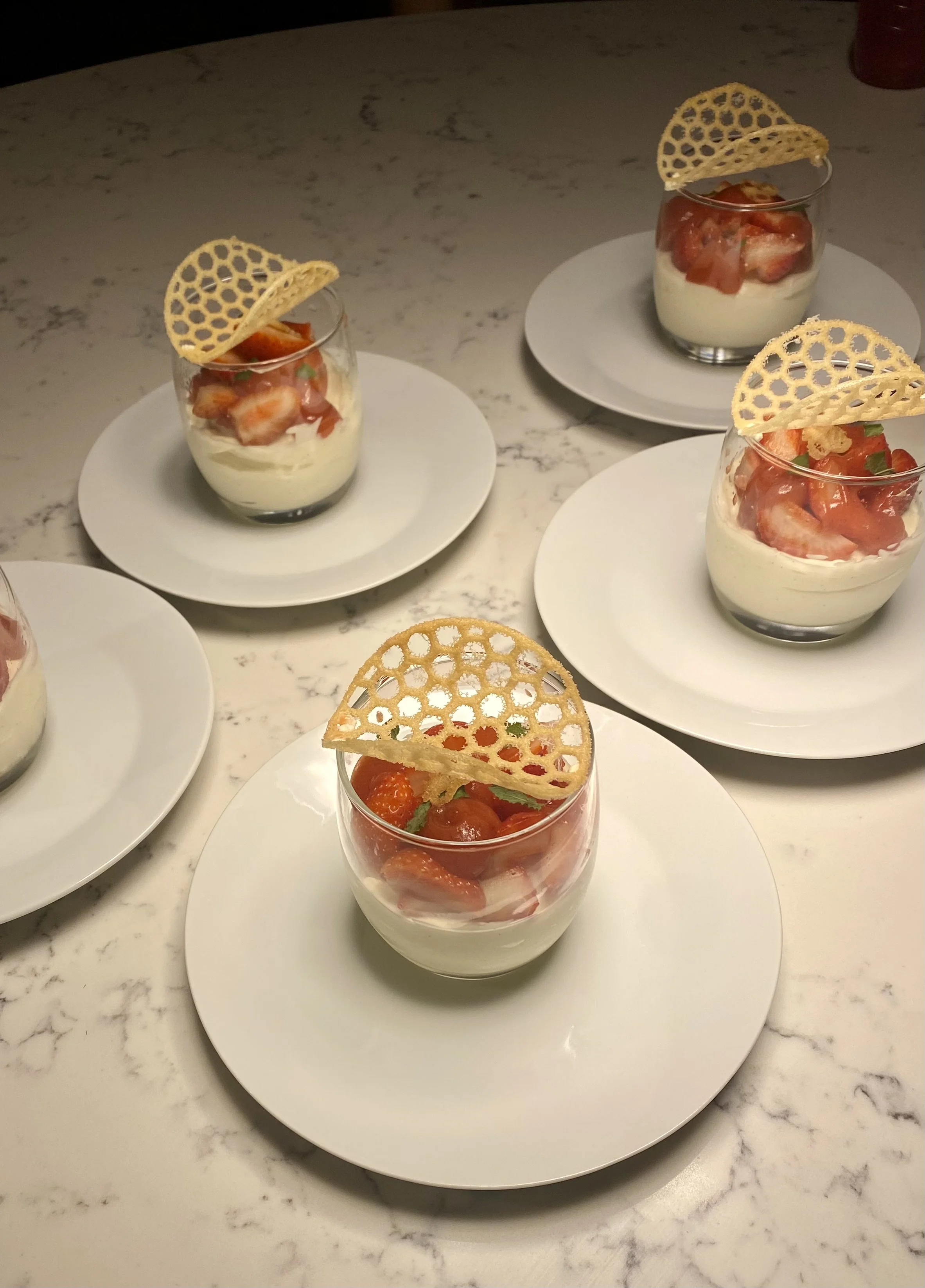 Vanilla Bavarois, Strawberry Coulis