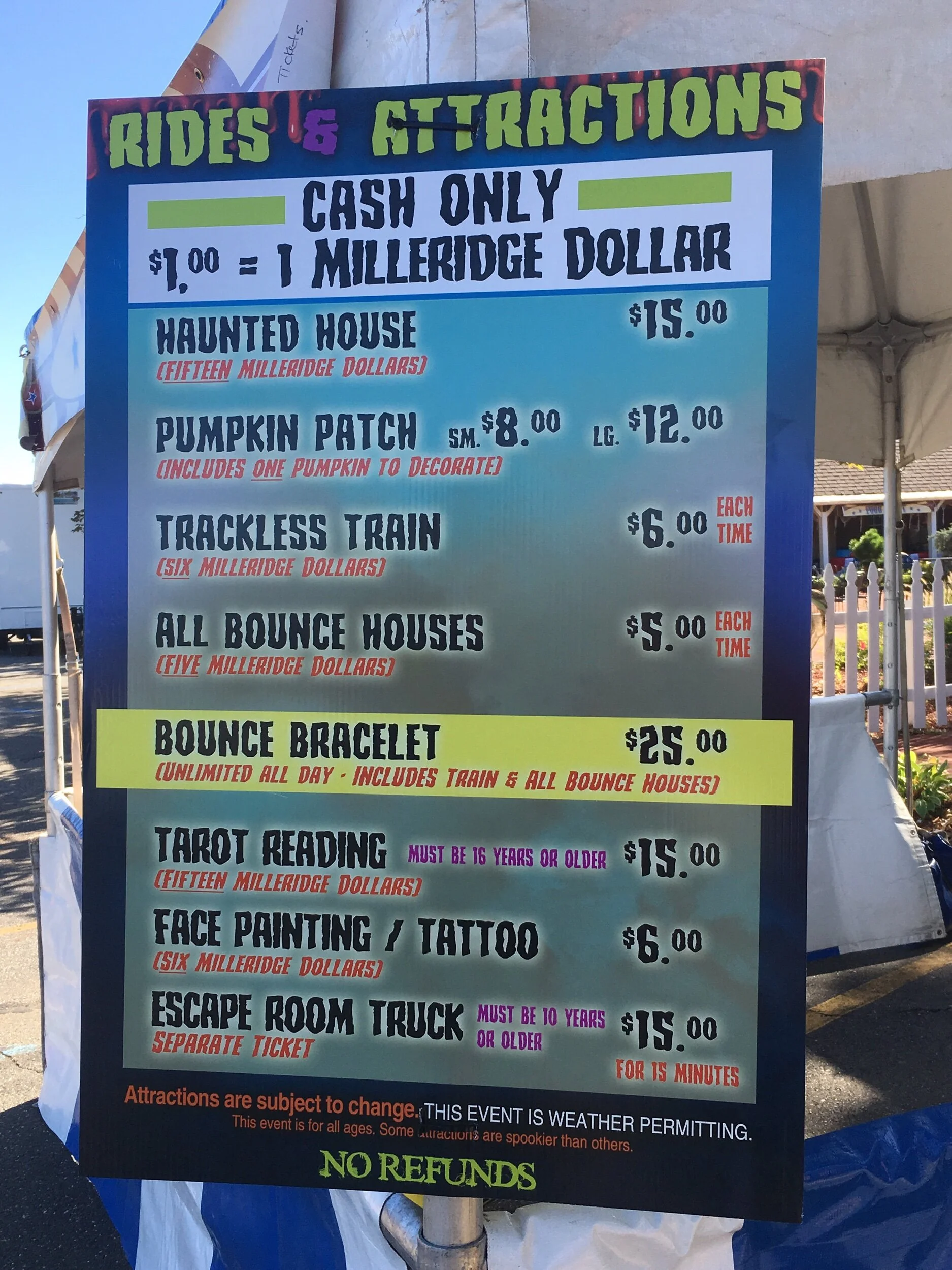 Prices for Halloween Attractions