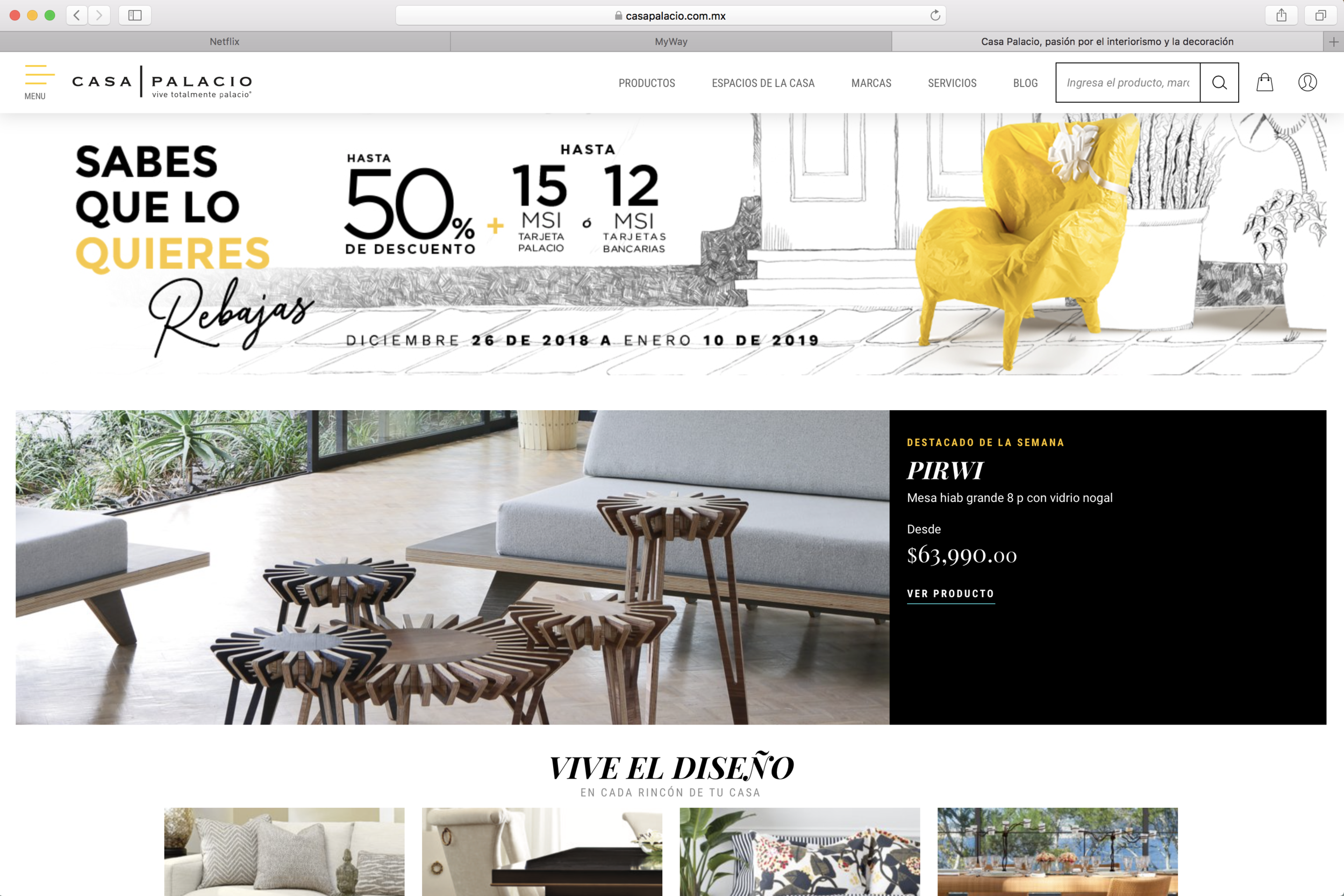 Web page Casa Palacio