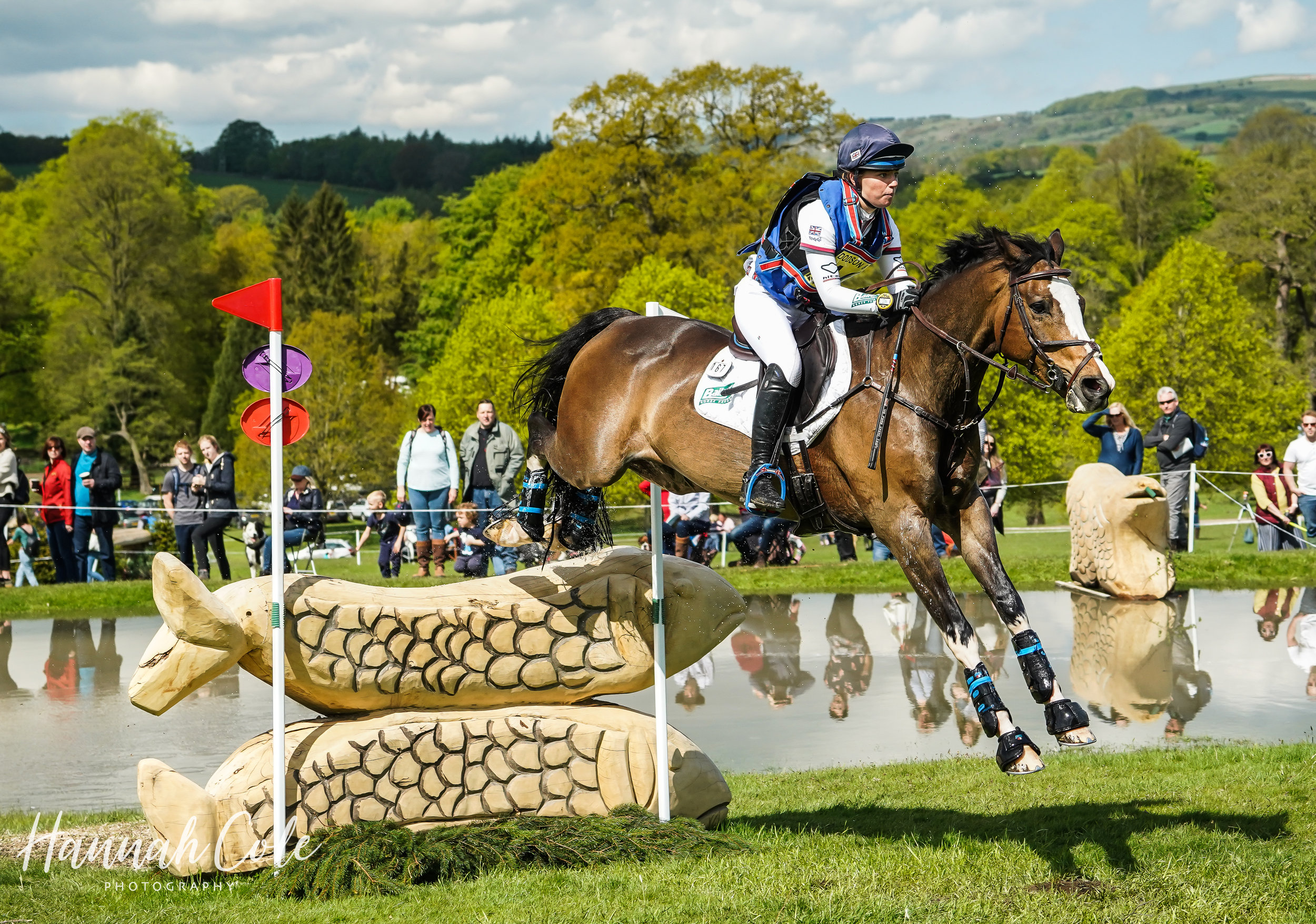 Phoebe Locke &amp; Cooley Challenger fly through the Dodson &amp; Horrell Anniversary Splash at this years Chatsworth International Horse Trials