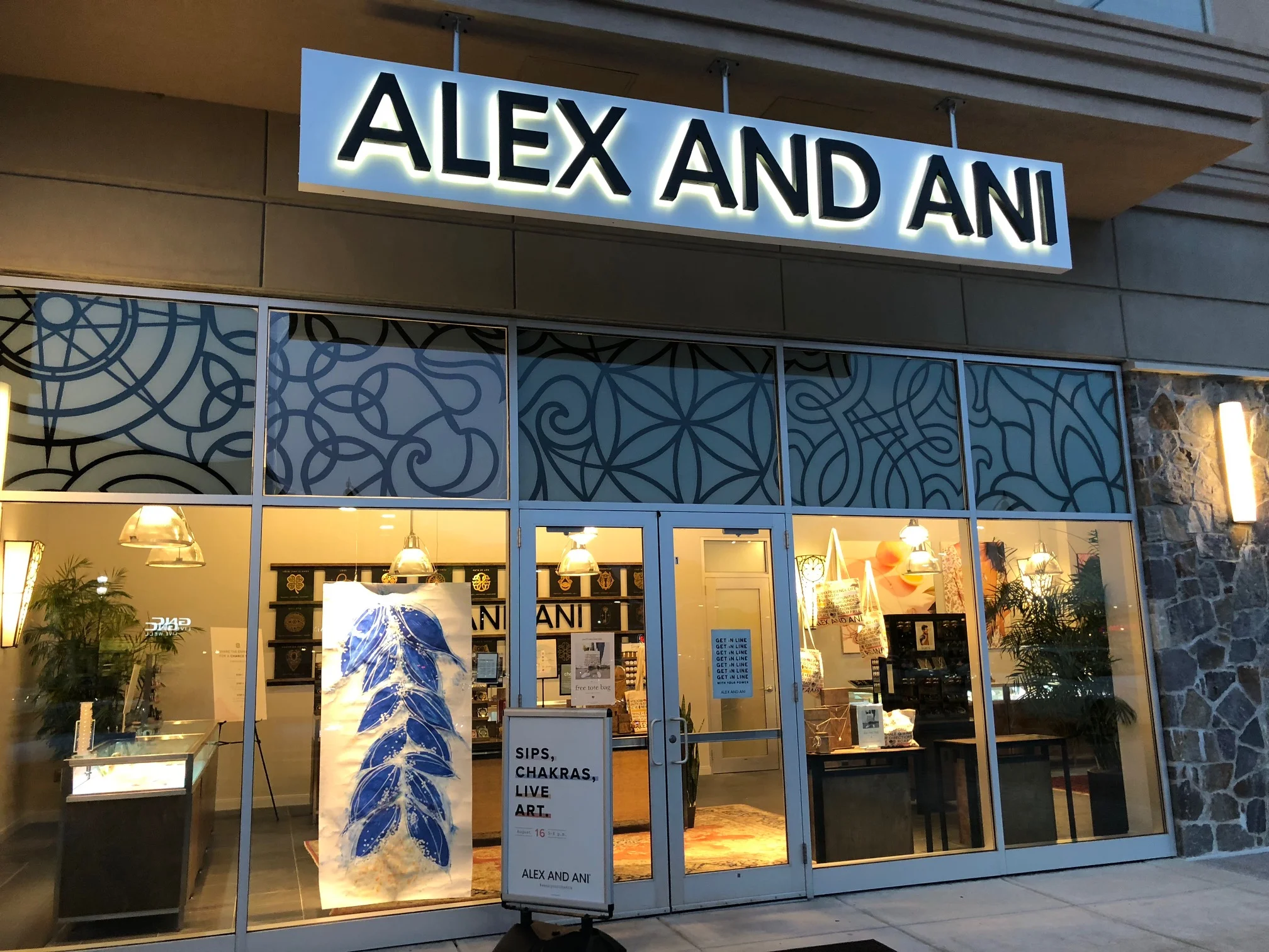 My “Petal Ladder” in the window of the Alex and Ani World Headquarters storefront, Cranston, RI