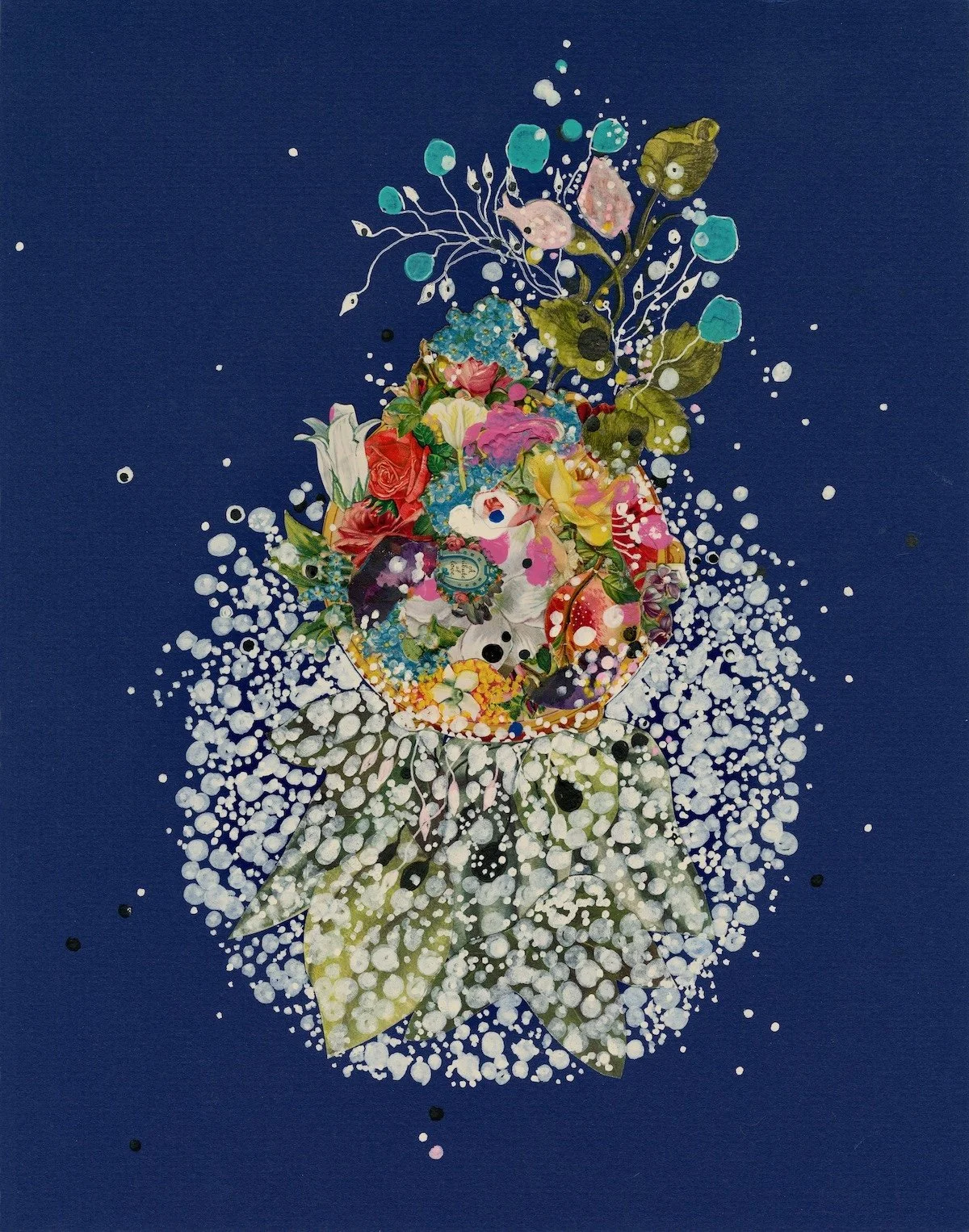 Sea Mum & Milk Violet, 2022. 11" x 14." Mixed media on recycled mat board. Please email jennybrownart@gmail.com with purchase inquiries