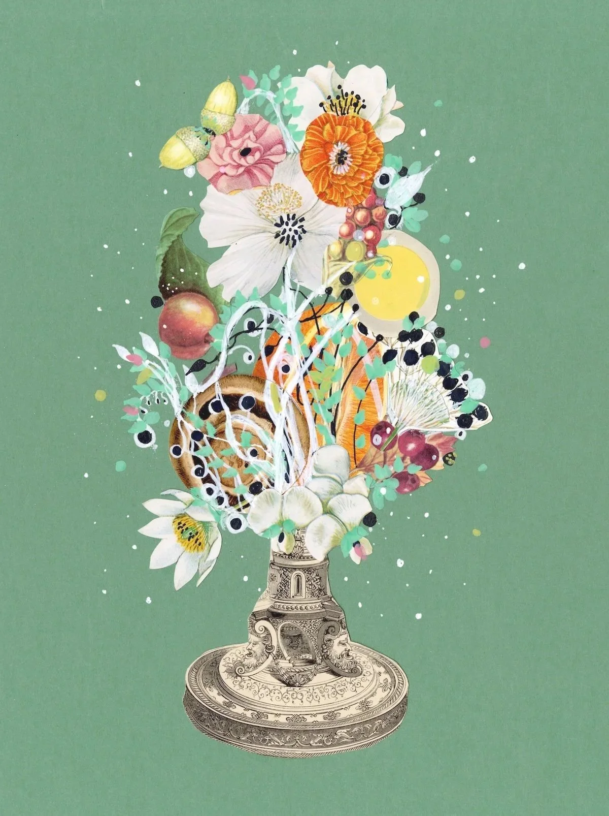 Garden Trifle, 2025. 9" x 12." Mixed media on recycled mat board. Please email info@pxpcontemporary.com with purchase inquiries