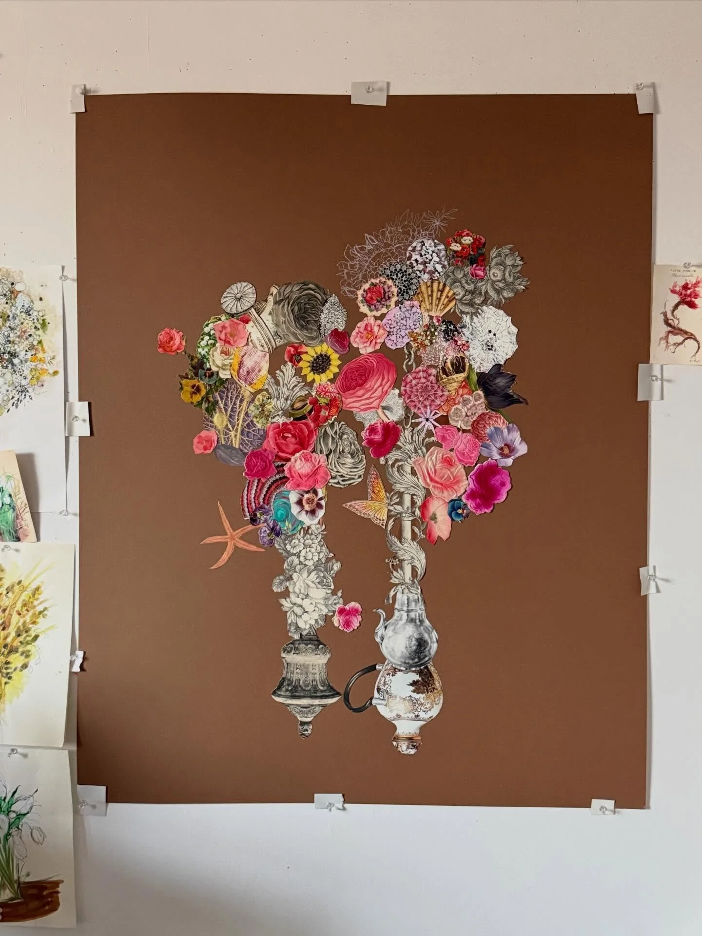 Progress report
.
.
 #wip #workinprogress #thejealouscurator #thecuratedeye 
#collage #mixedmedia #artstudio #jennybrownart #wherewomencreate #creativespace