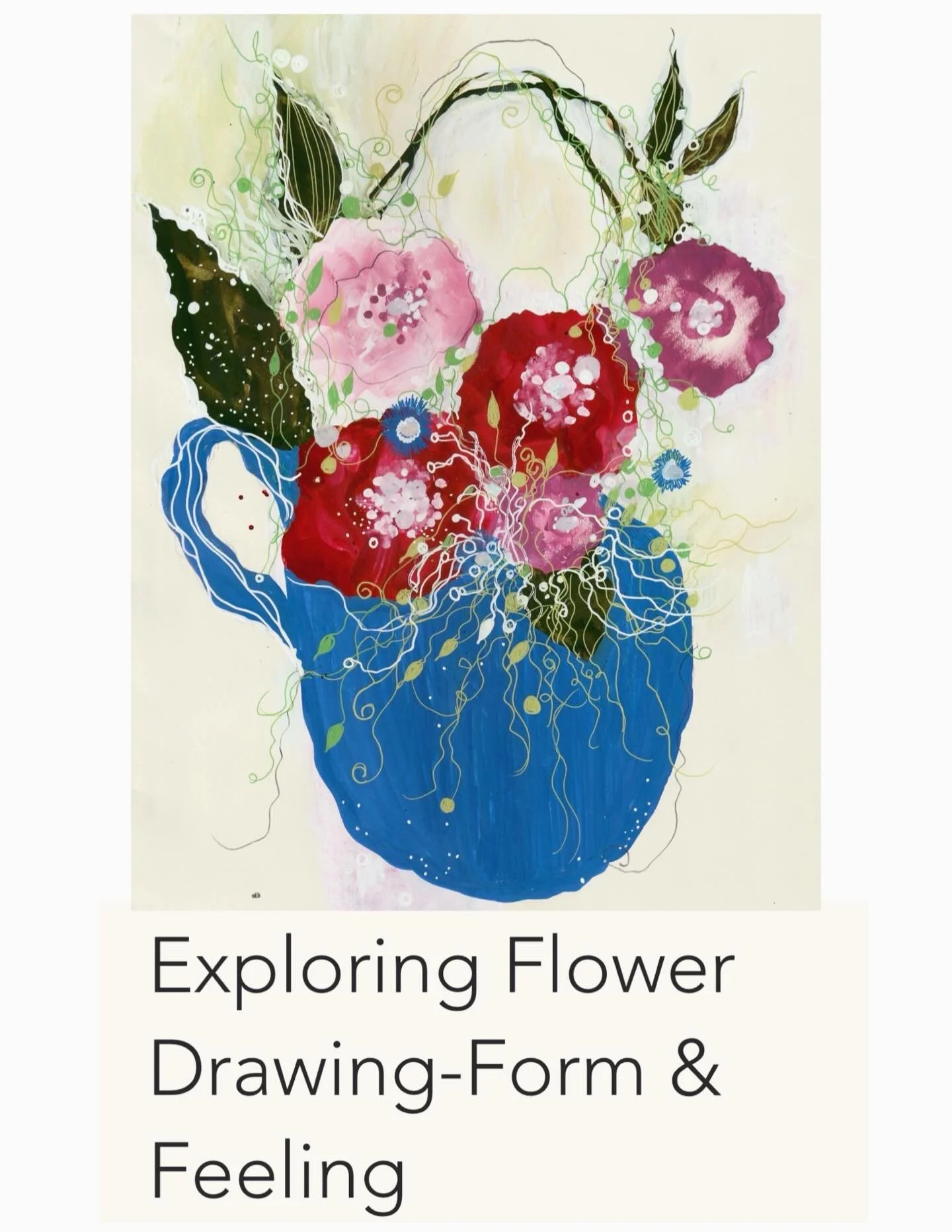 My next workshop at @erasestudioandgallery is on 3/24 and this time will focus on DRAWING! Learn more about &ldquo;Exploring Flower Drawing- Form &amp; Feeling&rdquo; below and use the link in my bio to register. Hope you can join us!
&bull;
Join art