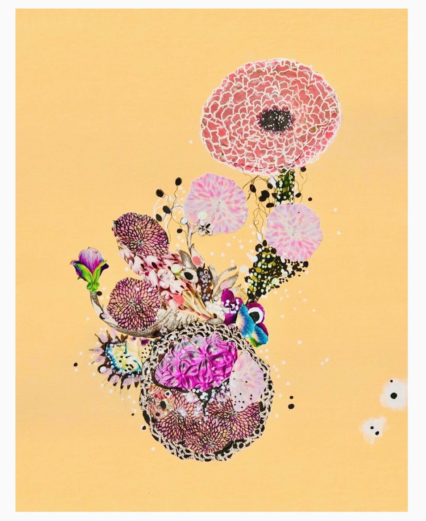 new collage work
&ldquo;pink lemon &amp; prickly branch&rdquo;
mixed media (including 100 year old collage clipping, vinyl stickers, vintage postcards and acrylic paint) on recycled mat
9&rdquo; x 12&rdquo;
dm if interested
.
#jennybrownart #collagea