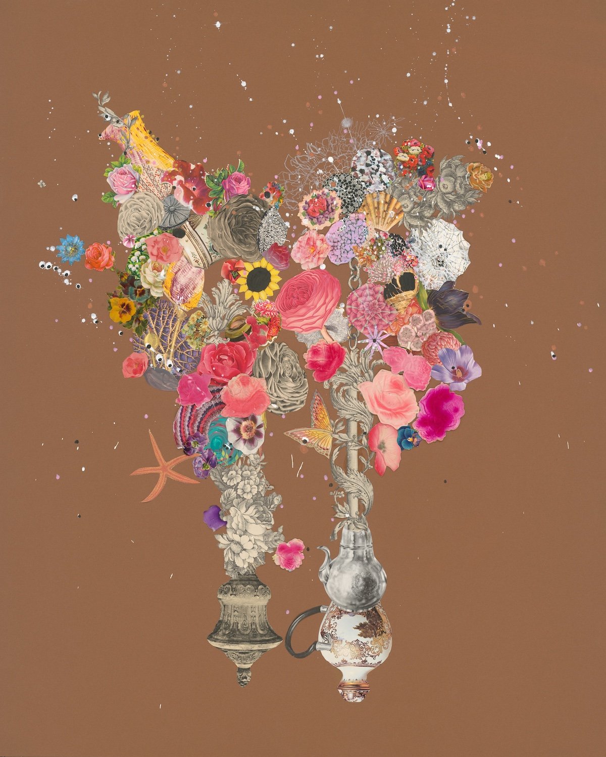 Everything I Love is on the Table, 2026. 32" x 40." Mixed media on recycled mat board. Please email jennybrownart@gmail.com with purchase inquiries