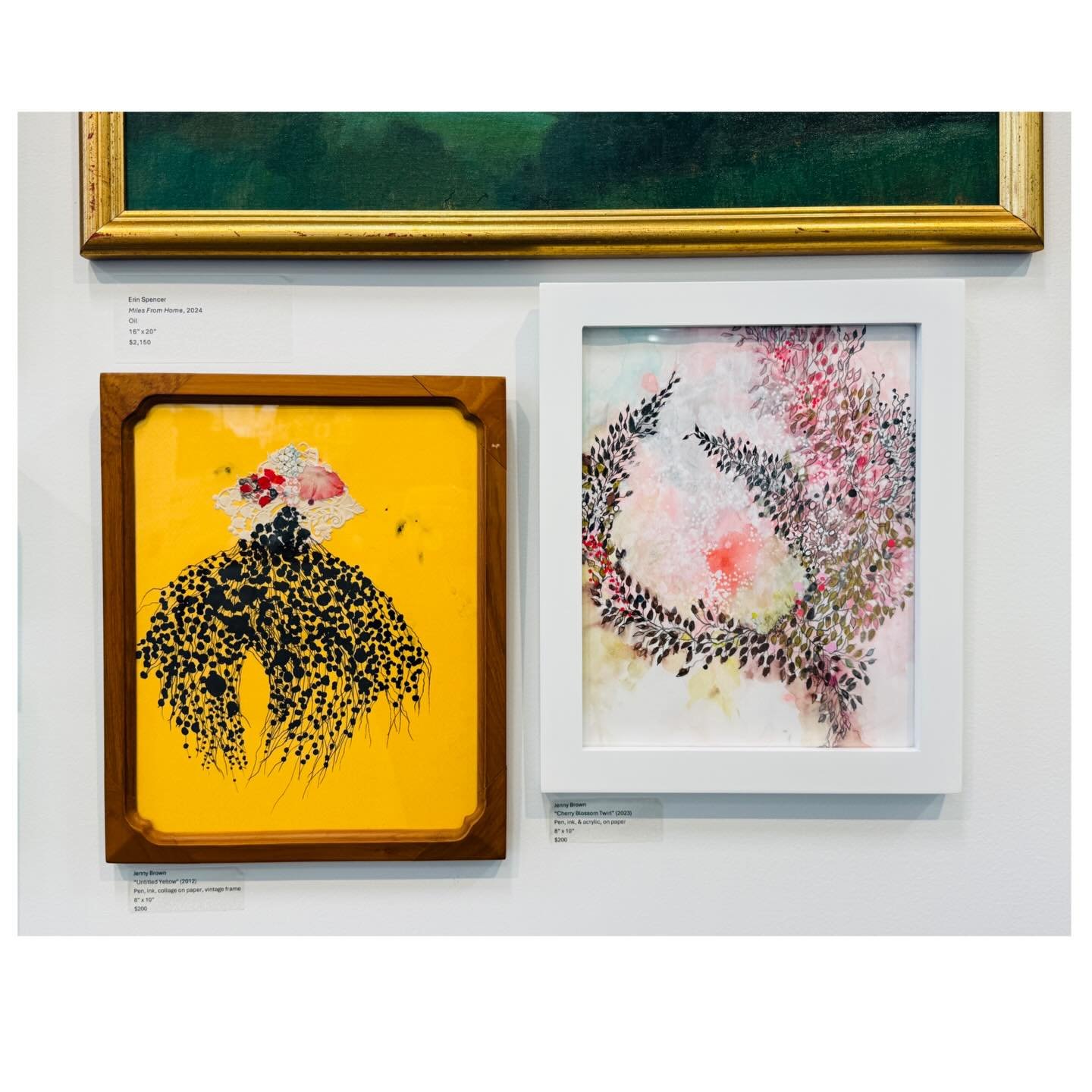 create from what you know, use what you have, share with all. Embracing imperfections, nuances, &amp; cloudy memories. 
I have 2 pieces available on @drydengallery &ldquo;smalls wall&rdquo; 💕
Left- &ldquo;untitled yellow,&rdquo; mixed media on paper