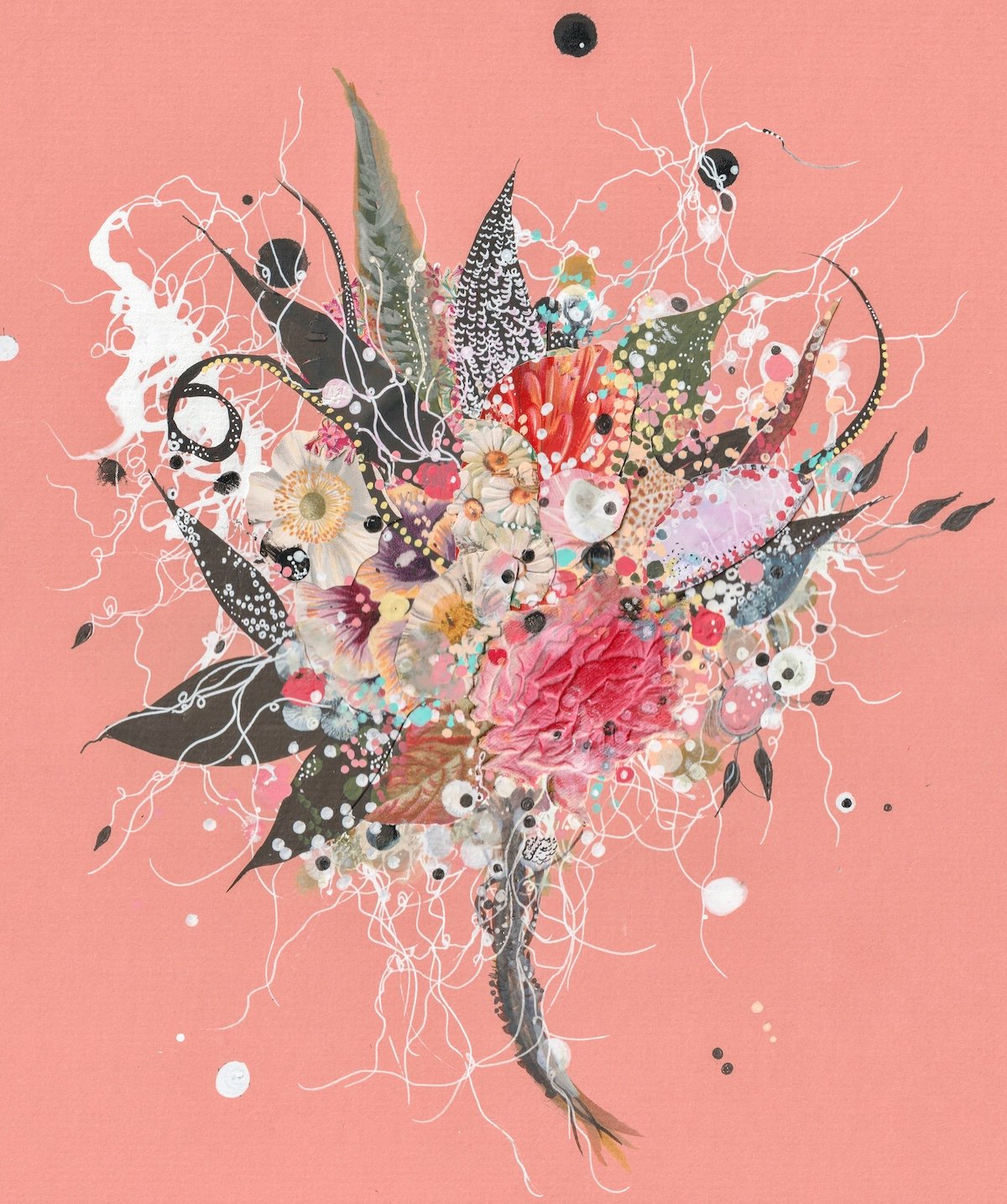 Cream & Sun-faded Flowers, 2023.  11" x 14." Please email jennybrownart@gmail.com for purchase inquiries