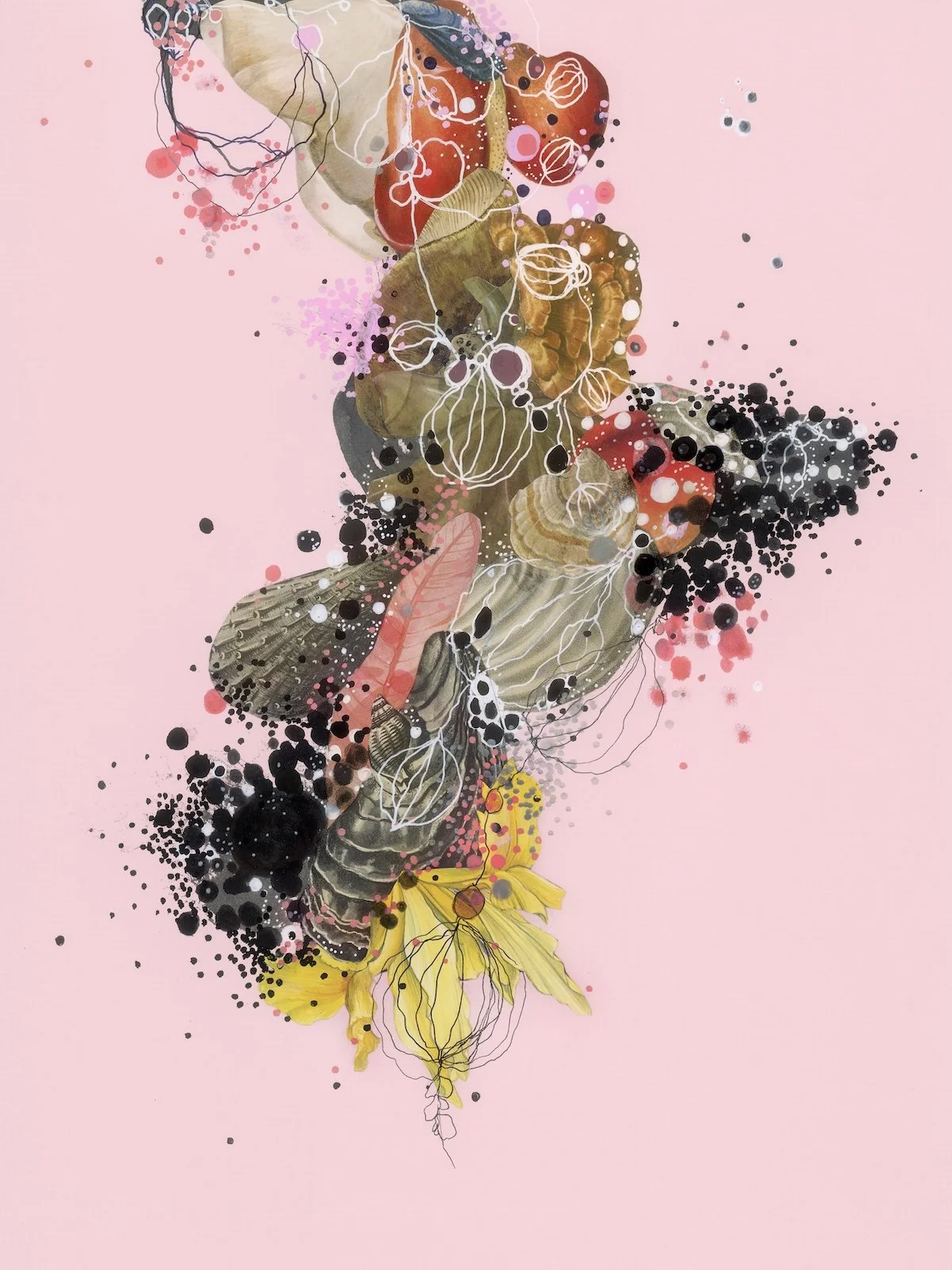 Celestial Coral Branch, 2021. 11" x 14."  Please email jennybrownart@gmail.com for purchase inquiries