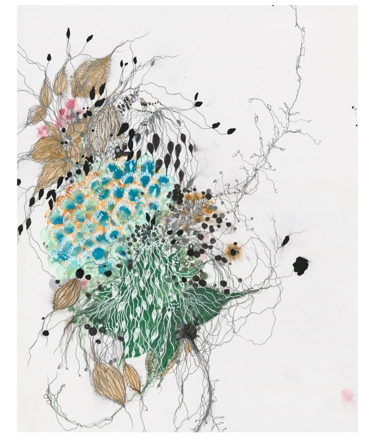 from my works on paper collection 
&ldquo;plume&rdquo;
pen, ink, acrylic, &amp; pencil on paper. 
11&rdquo; x 14&rdquo; 
please dm for pricing &amp; purchase details
.
.
#jennybrownart ⁣#drawing #drawings