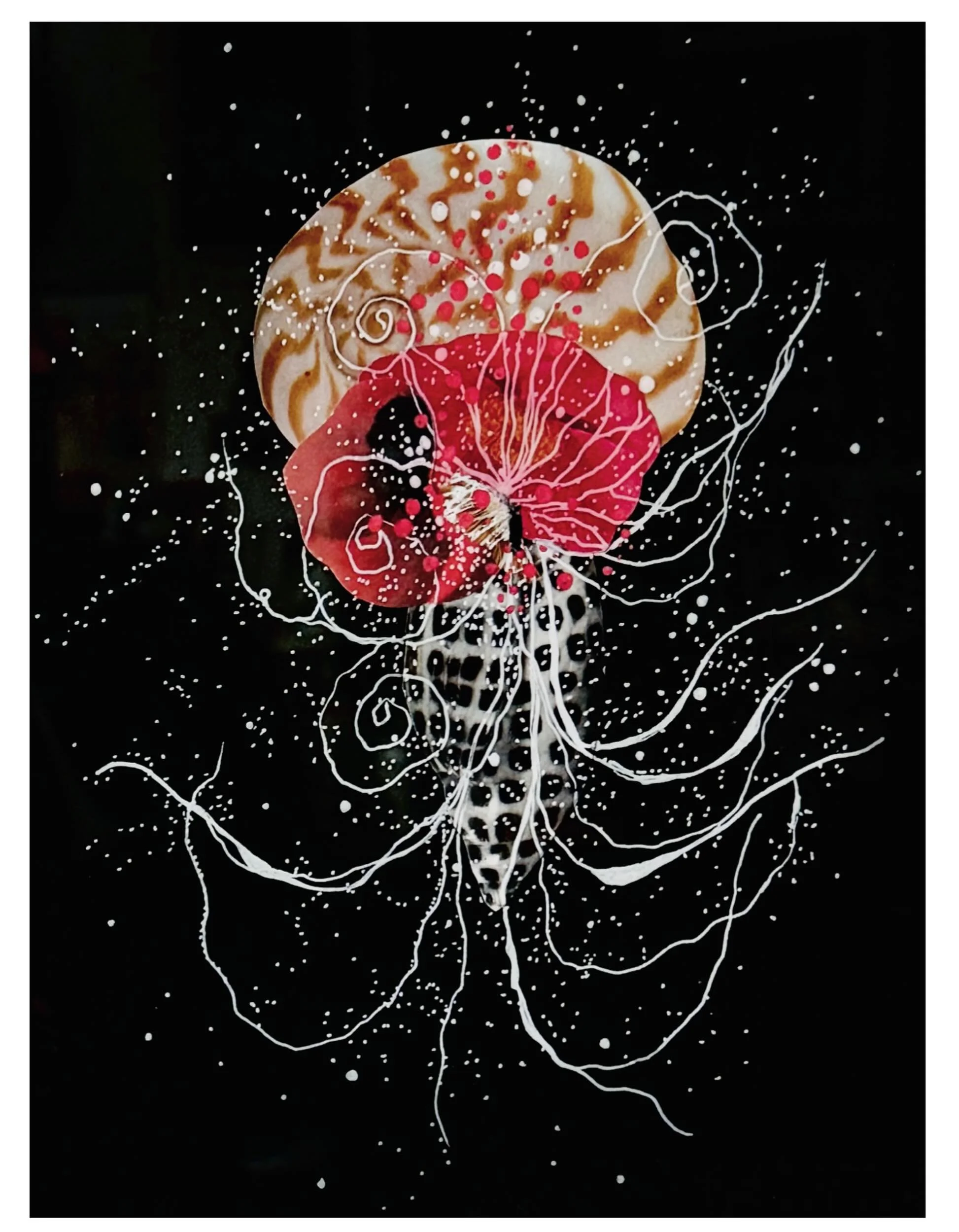 from my collage works collection
&ldquo;starlight cephalopod&rdquo; (2022)
mixed media on paper, 8&rdquo; x 10&rdquo;
dm for price &amp; purchase info
#jennybrownart