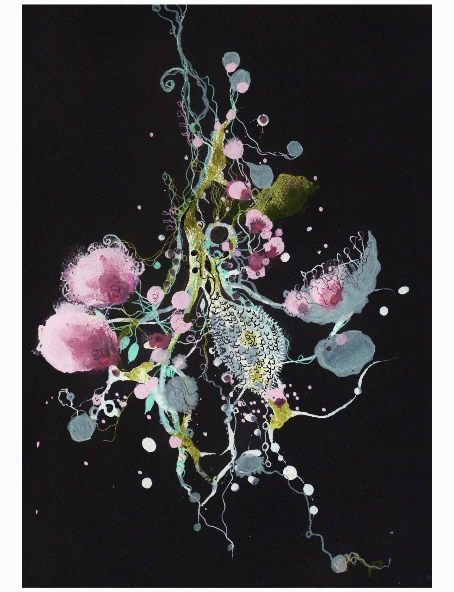 &ldquo;flower offering to the night sky&rdquo;
pen, ink, acrylic, &amp; pencil on paper, 9&rdquo;x12&rdquo;
dm for pricing &amp; purchase info 💜
&bull;
#jennybrownart #wherewomencreate #whatwomencreate @wherewomencreate