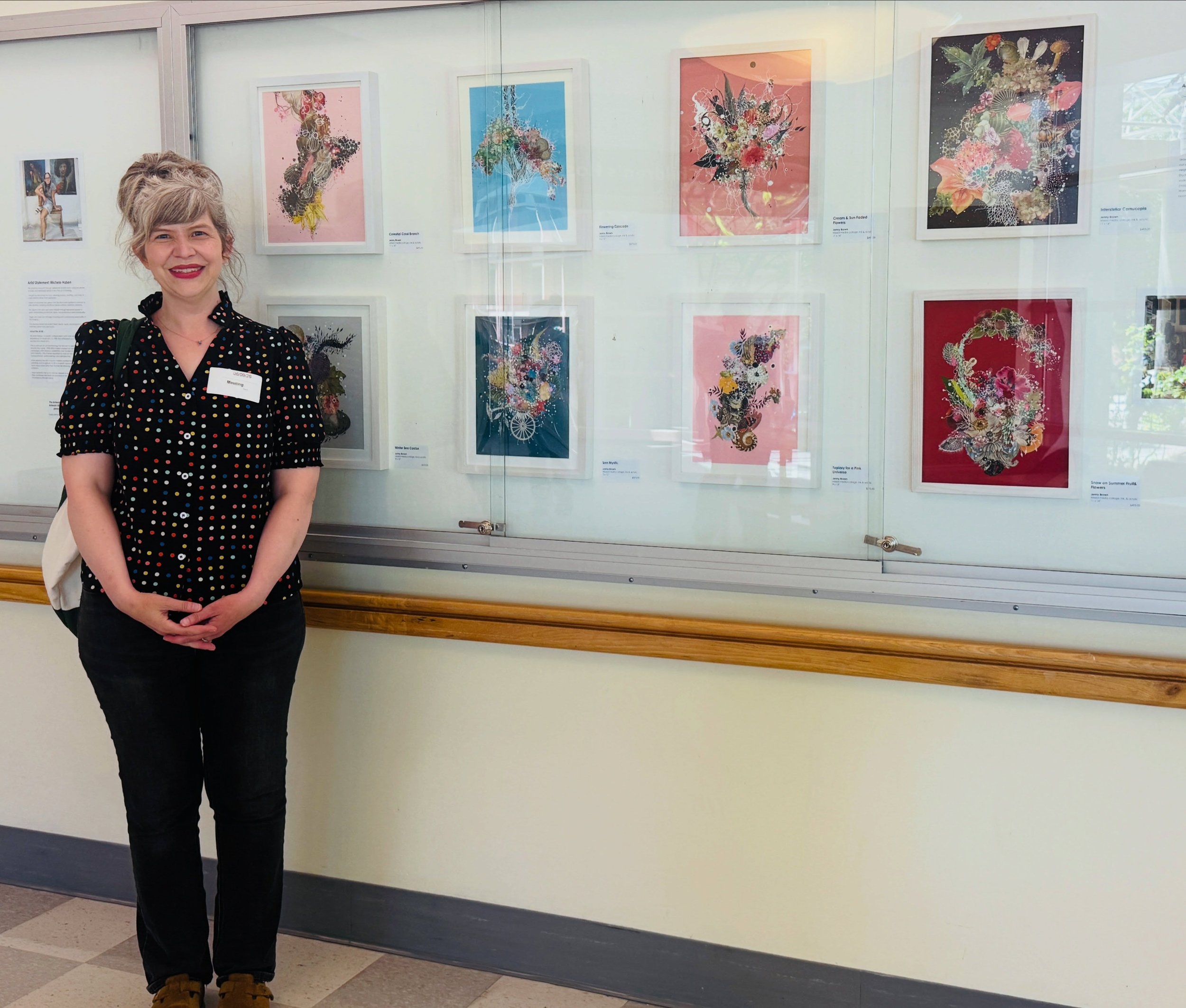 Proud to see my collages at @hasbrochildrens Gladys Potter Gallery - on view now through the end of July. Thank you to The Healing Arts program for giving me the opportunity to share my work with your audience! 
&bull;
#jennybrownart