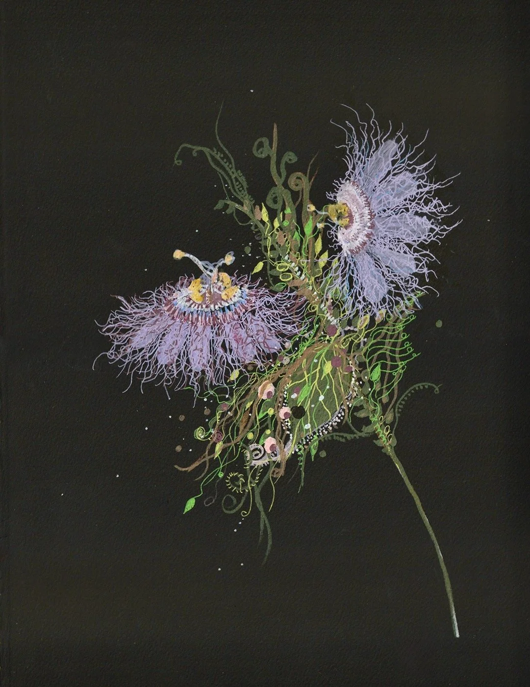 Twin Flora, 2026. Approx. 11" x 14." Please email jennybrownart@gmail.com with inquiries