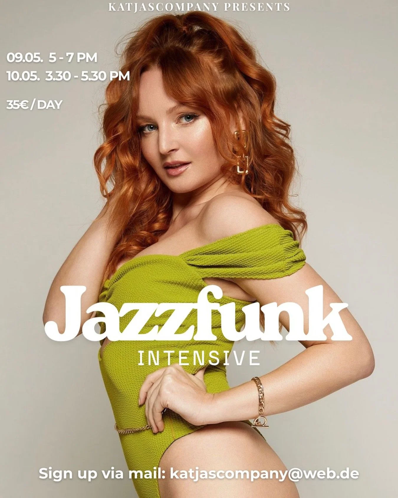 Here we go!! 🔥💥 Finally our next Jazzfunk Intensive is happening very soon! 9.+10.05. 😍👯&zwj;♀️ Coming from LA and bringing you new inspiration &amp; fire 🫠🧯Pay attention to the new time on the flyer and sign up now via mail: katjascompany@web.
