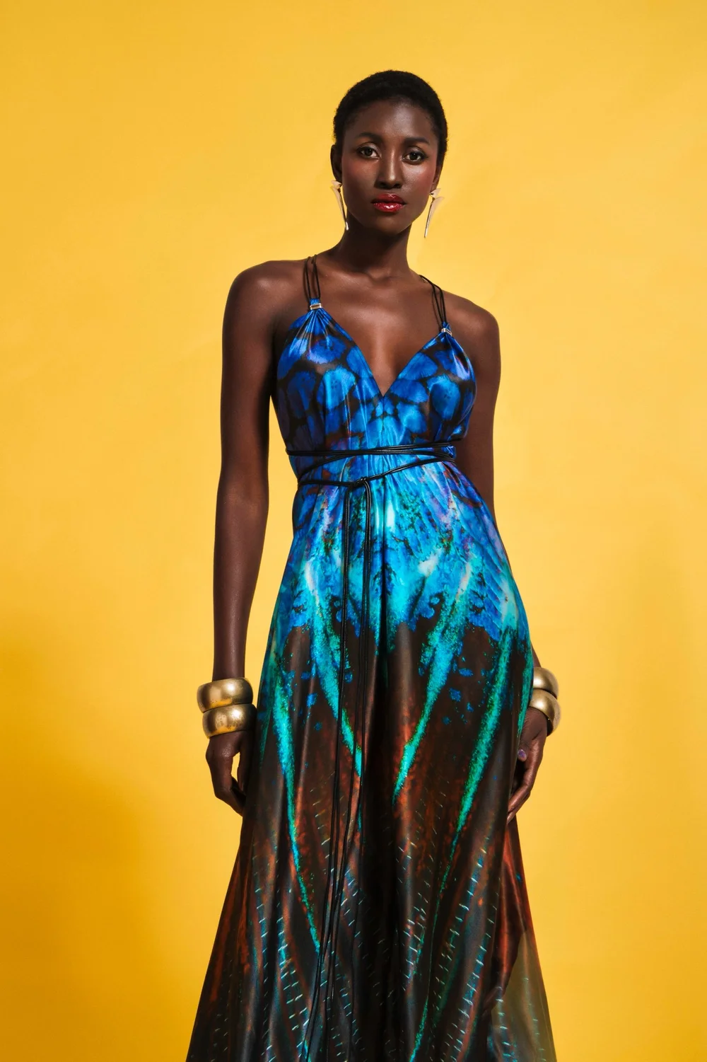 GREEK GODDESS DRESS - BLUE BLACK  Maria Kalkoff