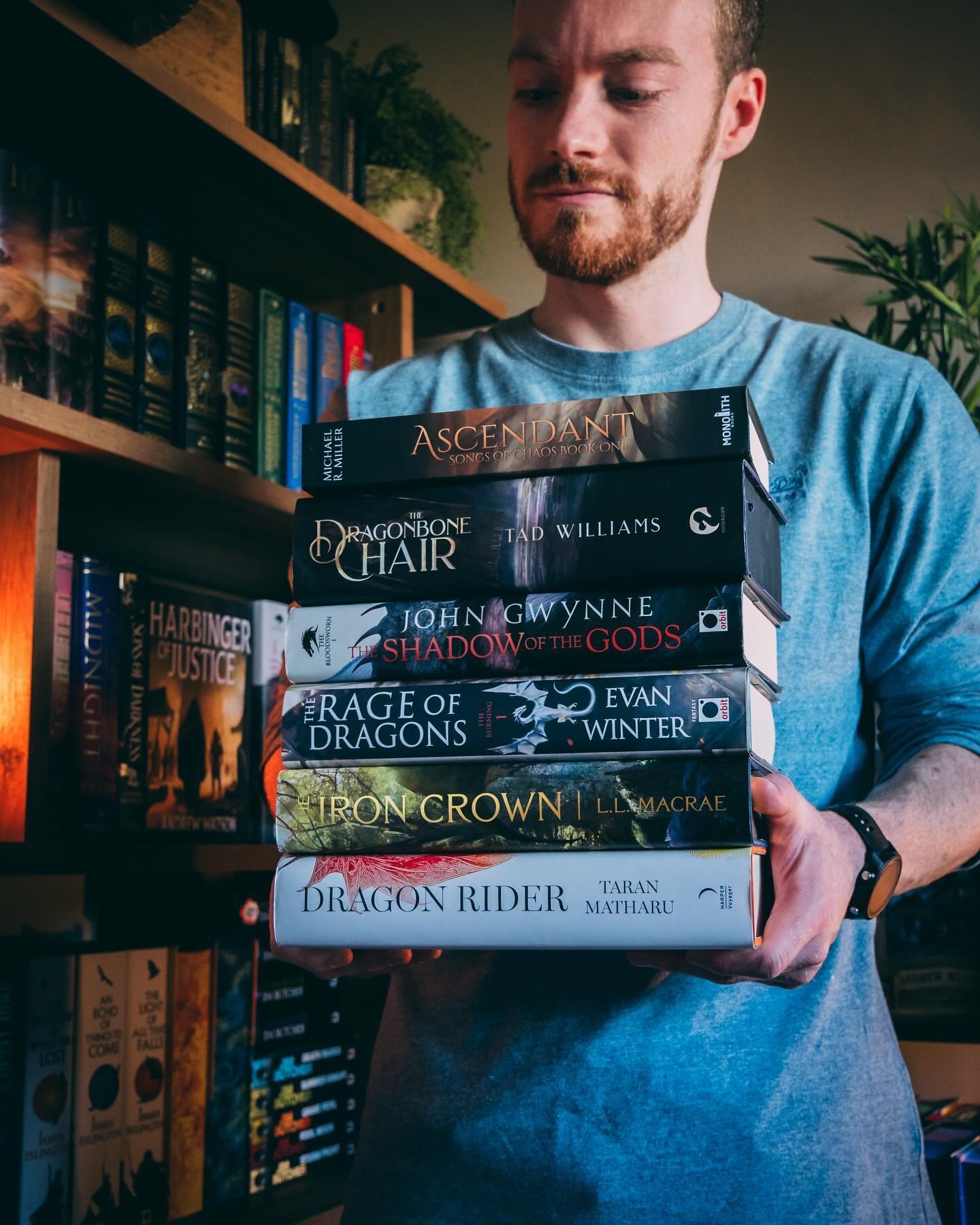 DRAGON STACK 🐉 

📚 How many of these have you read? 

I&rsquo;ve read 4 of the 6 🫡 Still need to read Iron Crown &amp; The Dragonbone Chair and very excited for both. I&rsquo;m somehow currently reading a ton of books. They just keep coming out wi