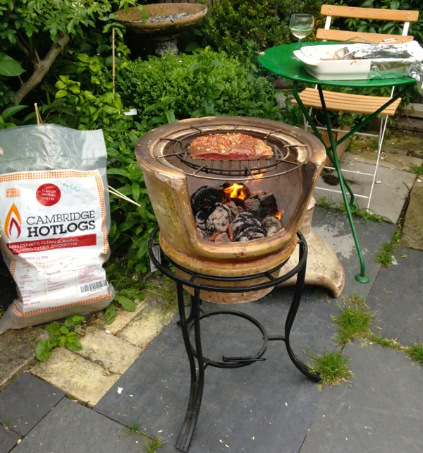 Goose Skirt Grilling on the Clay Pizza Chimenea