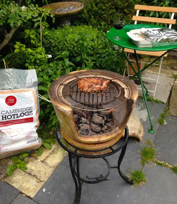 Goose Skirt grilled over Cambridge Hotlogs on the Clay Pizza Chimenea