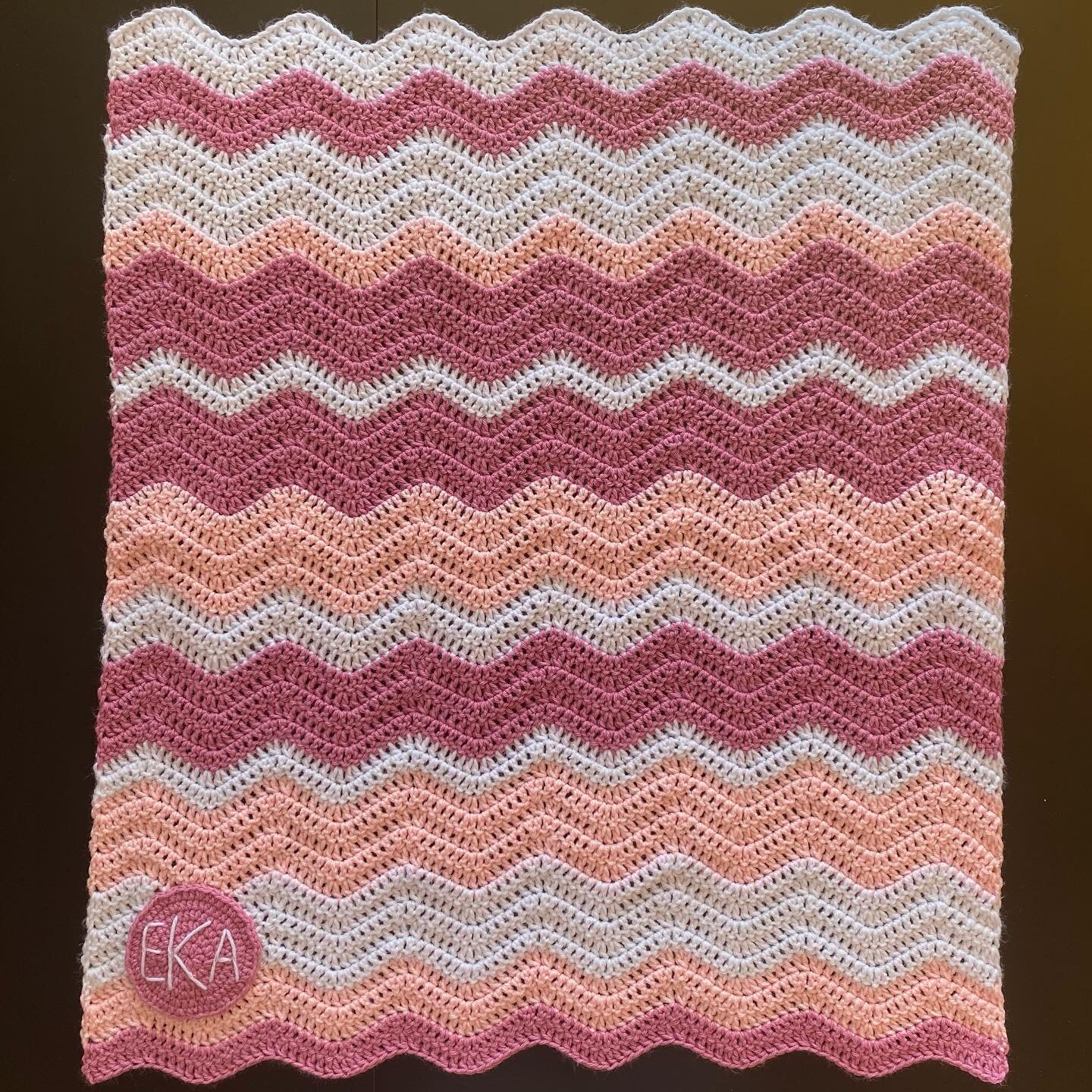 My best friend gave birth to the most beautiful baby girl this week, Elizabeth, nicknamed &lsquo;Betty&rsquo;. Mom requested a pink and white blanket to match her nursery, in my most popular blanket style&hellip; the ripple pattern! I can&rsquo;t wai