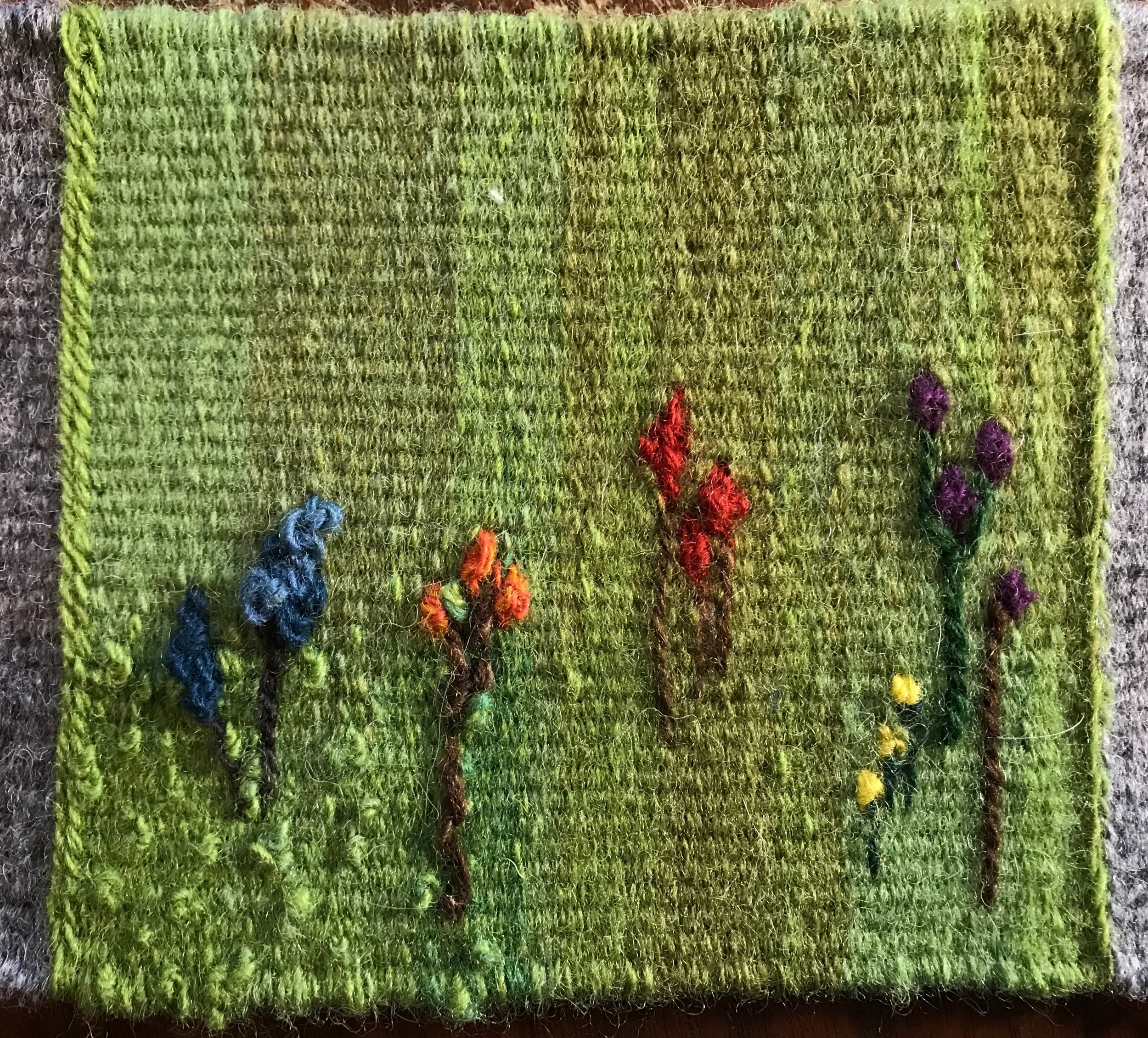 Playing with weaving wildflowers