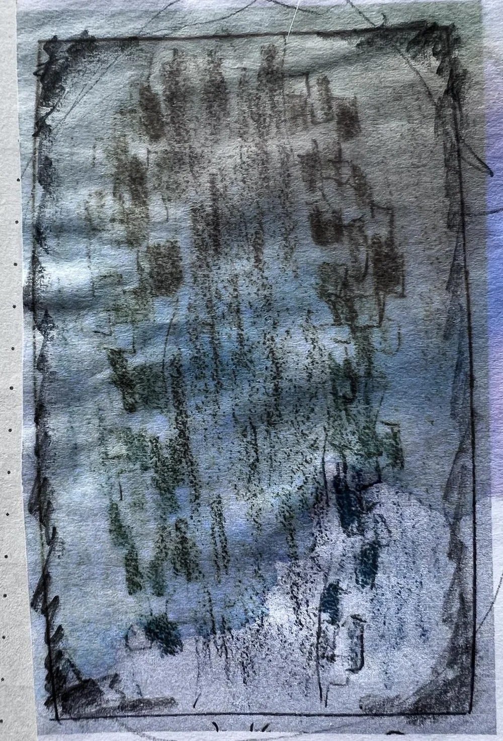 First sketch after dropping water on it