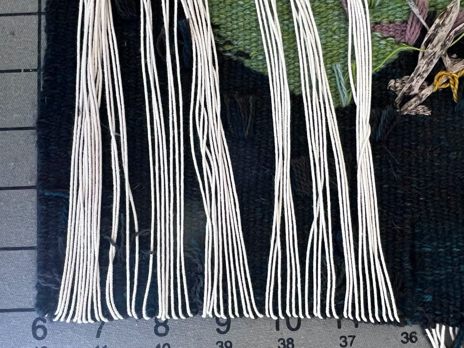 ends folded back, steamed