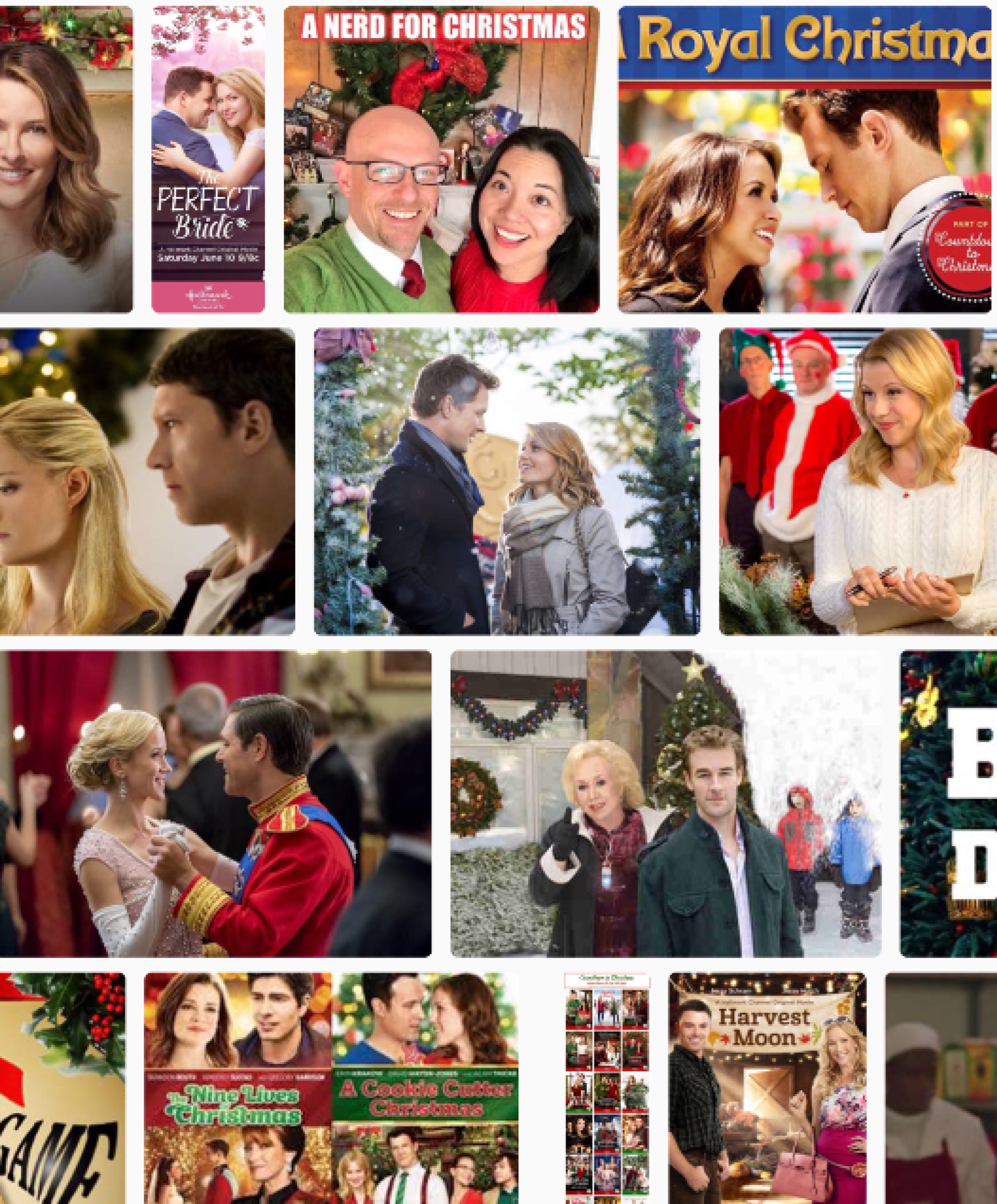 A collage of scenes from this year’s Hallmark Christmas Movies
