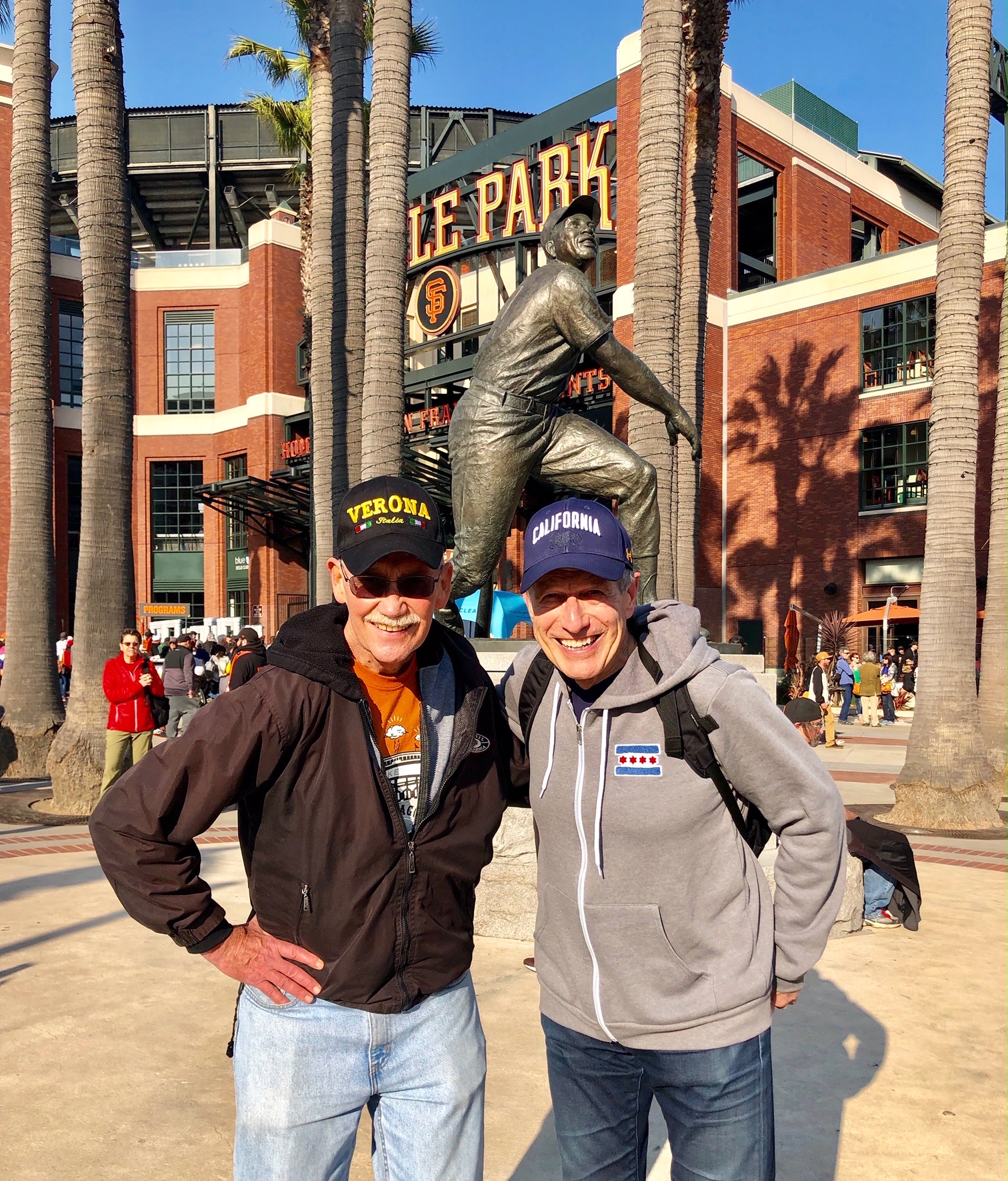 Vince and I in front of Willie Mays Statue