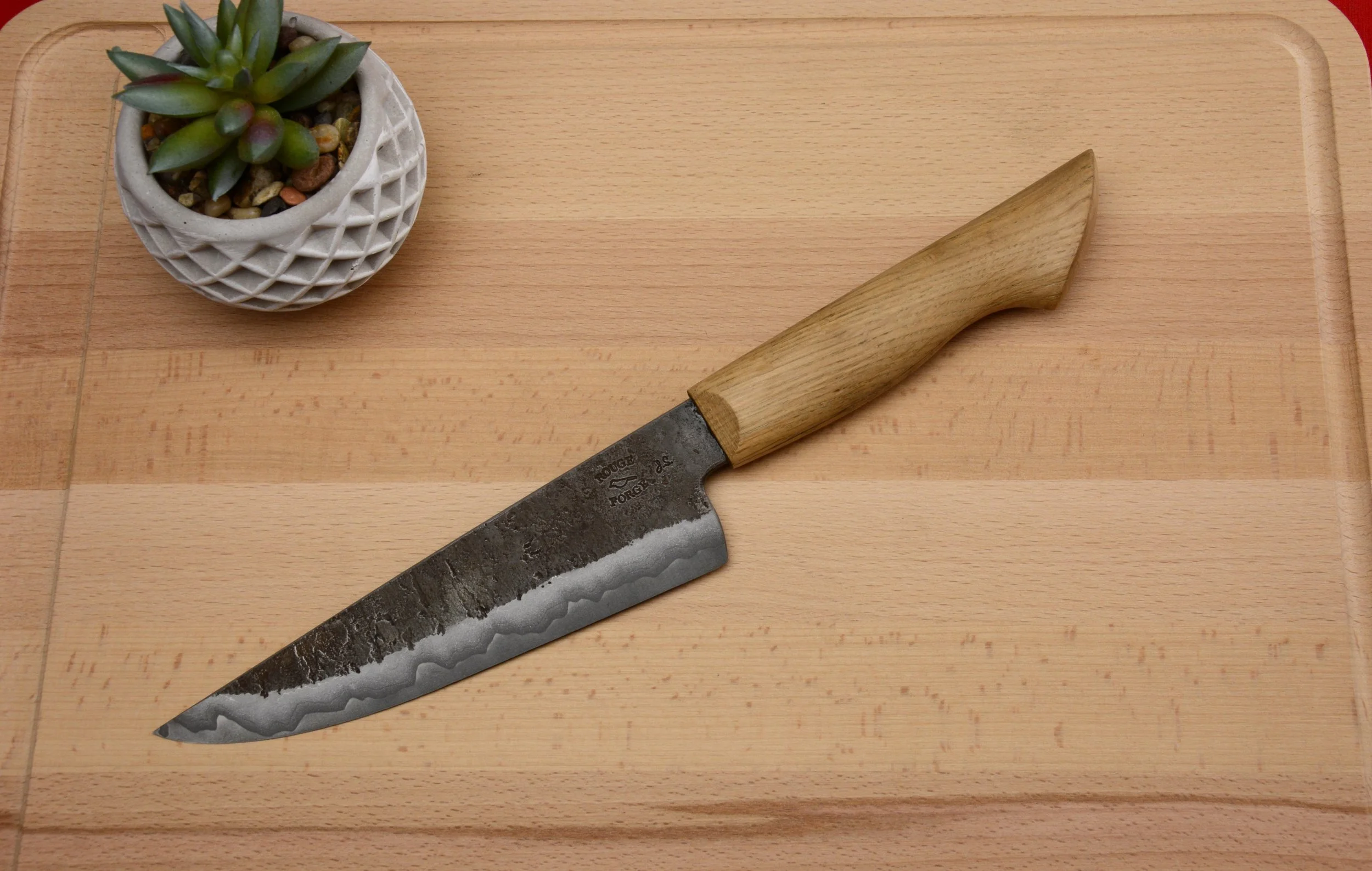 Couteau de cuisine brute de forge sanmai full inox.JPG