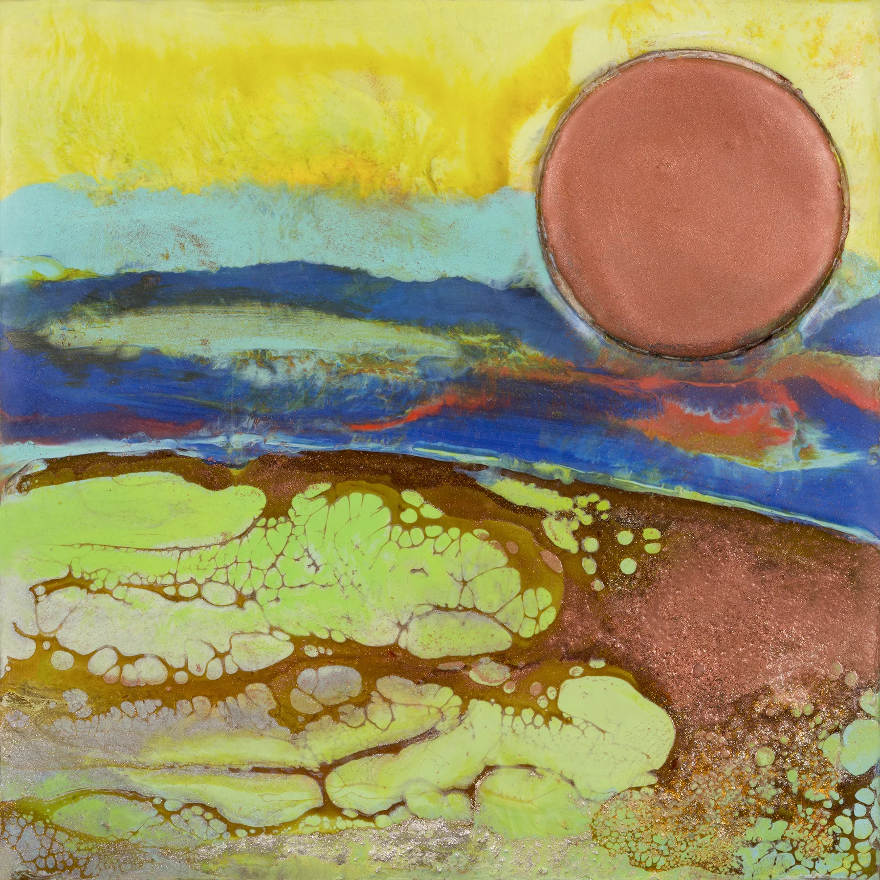 BRONZED MOON 6X6 inches, Sold Prints Available