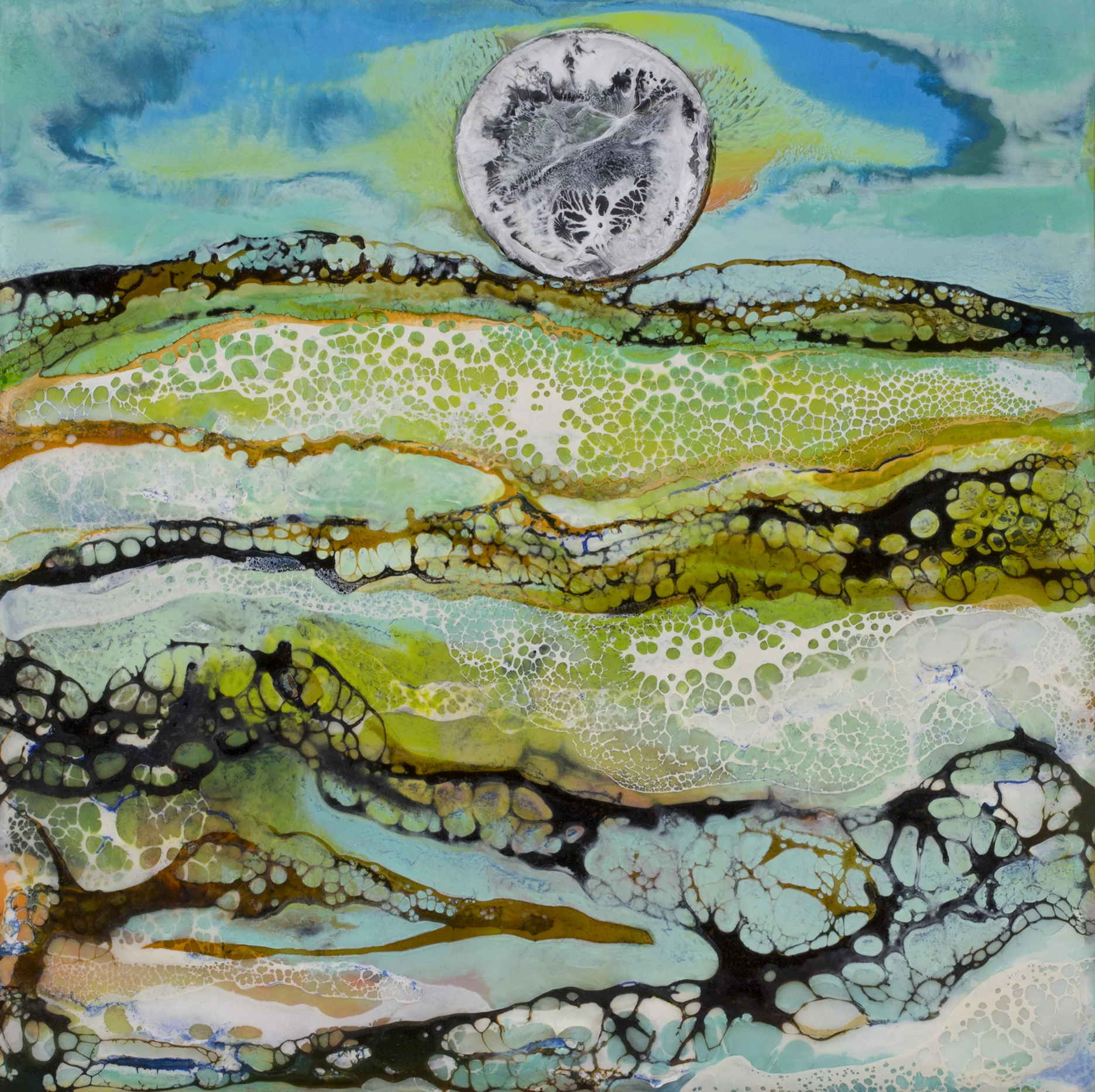 BRONZED MOON 6X6 inches, Sold Prints Available