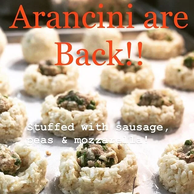 Arancini are back on the menu this week! Offering take out and curb side pickup Wednesday through Sunday 2pm-8pm. Grazie! 
#supportsmallbusiness #supportlocal #ediblerhody #eatdrinkri #southcountyri #italianfood #arancini #yum #handcrafted #eater #cu