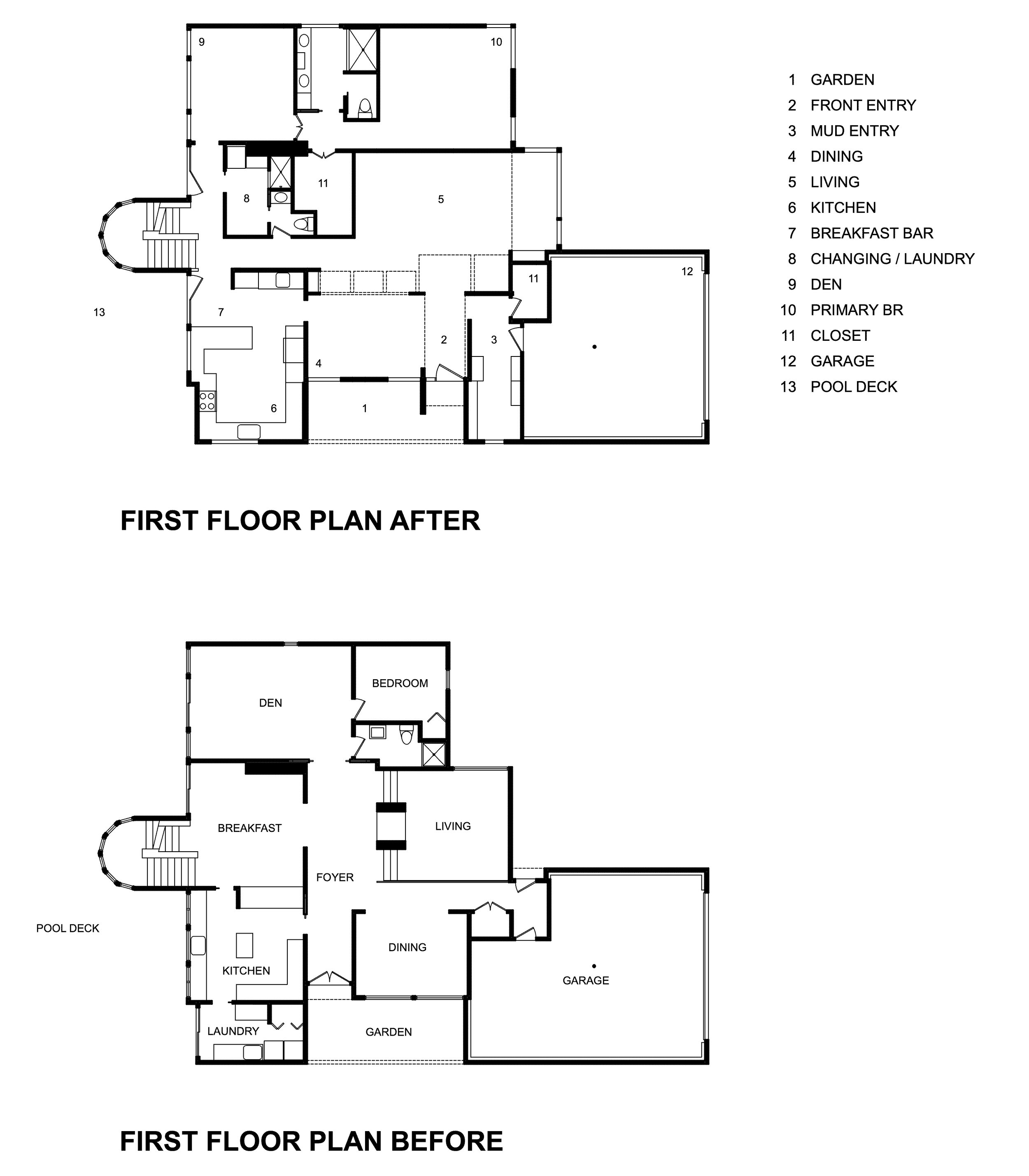 Caves Road: Floor Plans - Before & After 