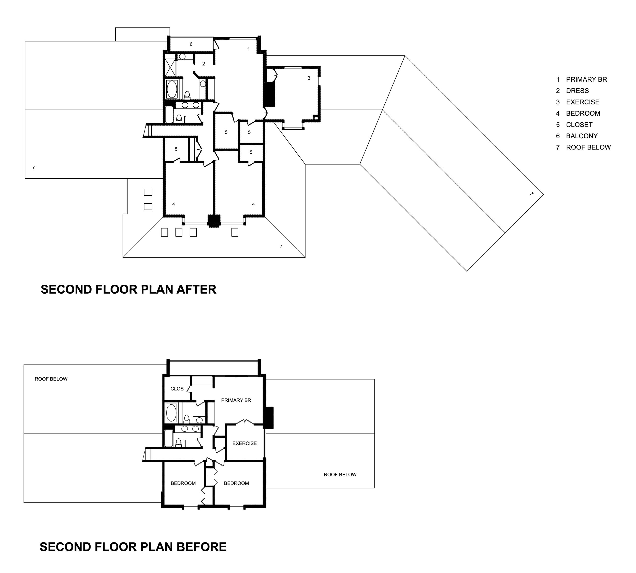 Valley View: Second Floor Plans - Before & After