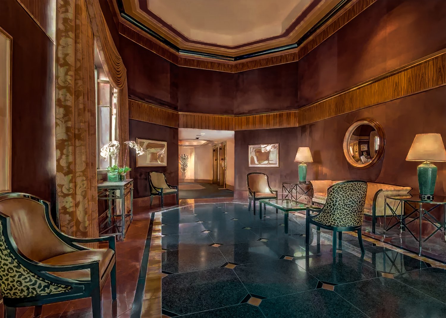 St. James Condominium: Lobby looking toward Elevator Lobby