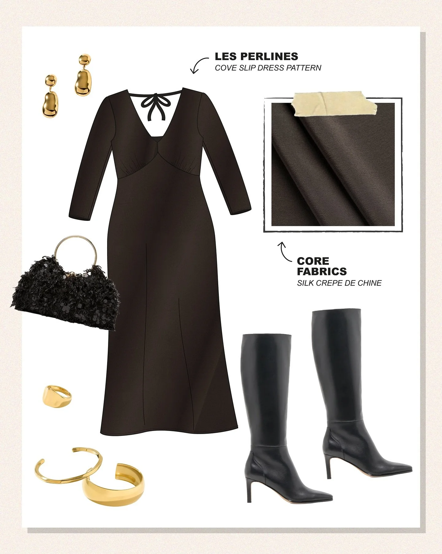 The Cove Slip dress is a forever fave when it comes to making a &lsquo;special occasion&rsquo; dress!✨ For example, I would 10000% make a silk one for a Christmas party and then I would just throw a chunky knit over it to make it more casual for ever