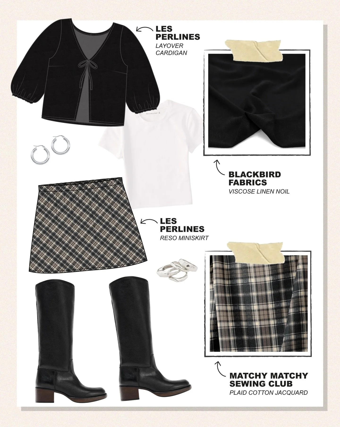 Another day of sewing inspo to kick in the new year! ✨ Also yes, I have an hyperfixation on checks and stripes but I won&rsquo;t apologize for it 😌

✿ Patterns: The Layover cardigan + the Reso miniskirt @les.perlines (that&rsquo;s me! 🙋🏻&zwj;♀️)
✿