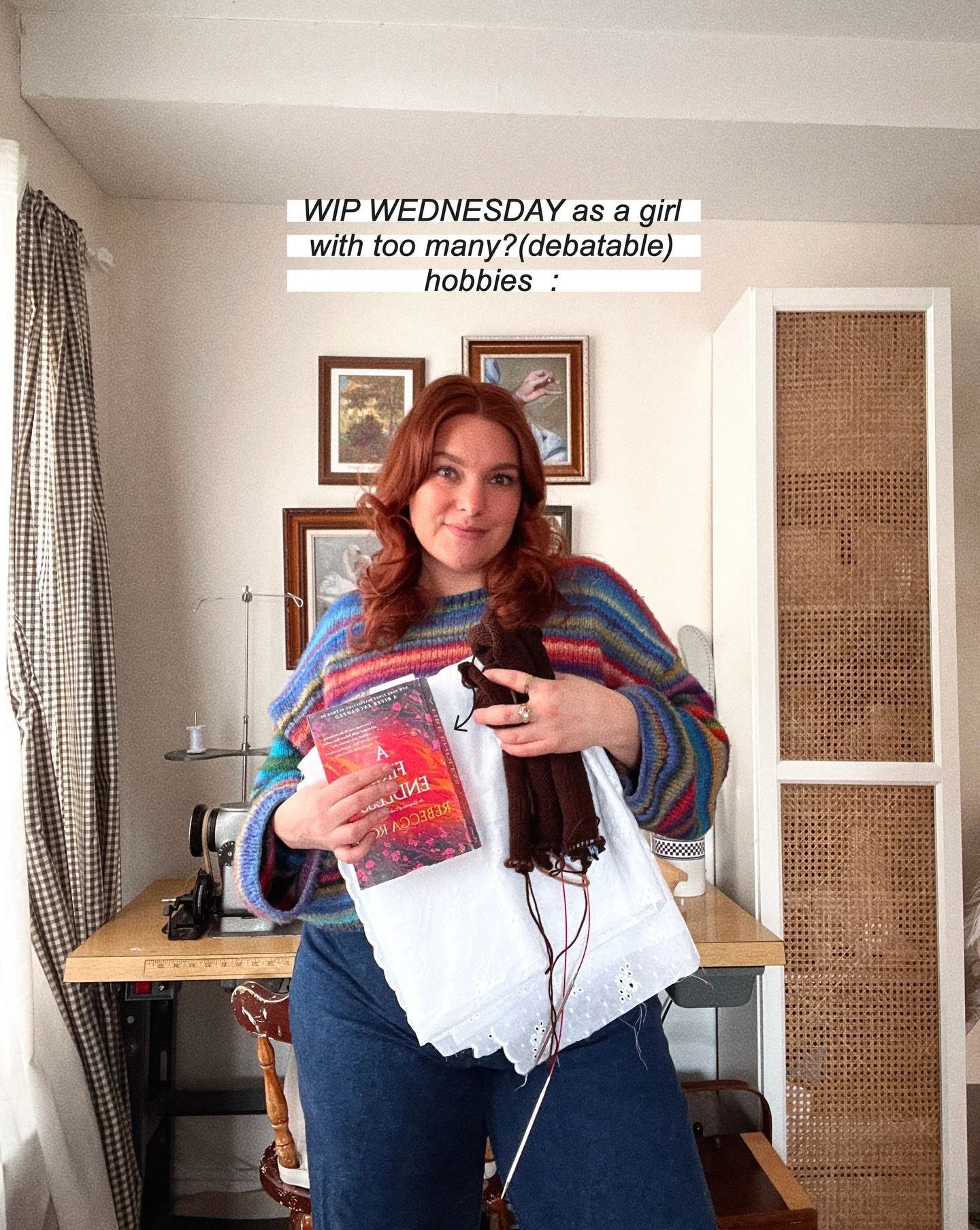 WIP Wednesday featuring my knitting, sewing and reading wips! ✨🧶🪡📚

#wipwednesday