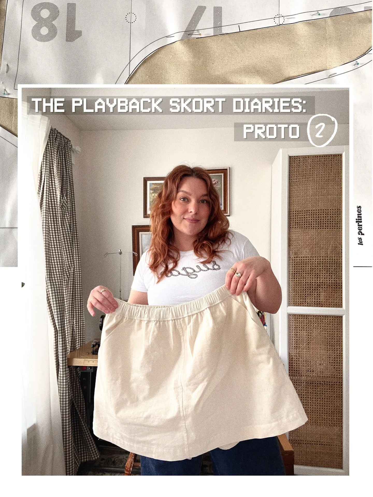 Playback proto 2 notes ✍🏻✍🏻✍🏻 

Btw this is from last Thursday because I&rsquo;m currently glued to my laptop, putting the final touches to the Weekday shirt pattern!!👩🏻&zwj;💻 (tester call should go up tomorrow👀)

#sewingpattern #playbackskort