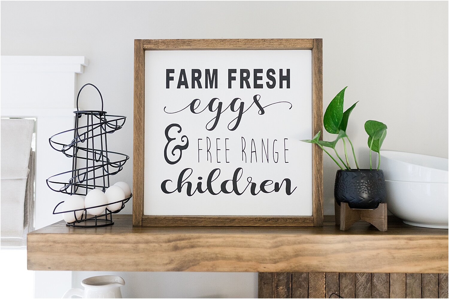 farm fresh eggs and free range children wood sign