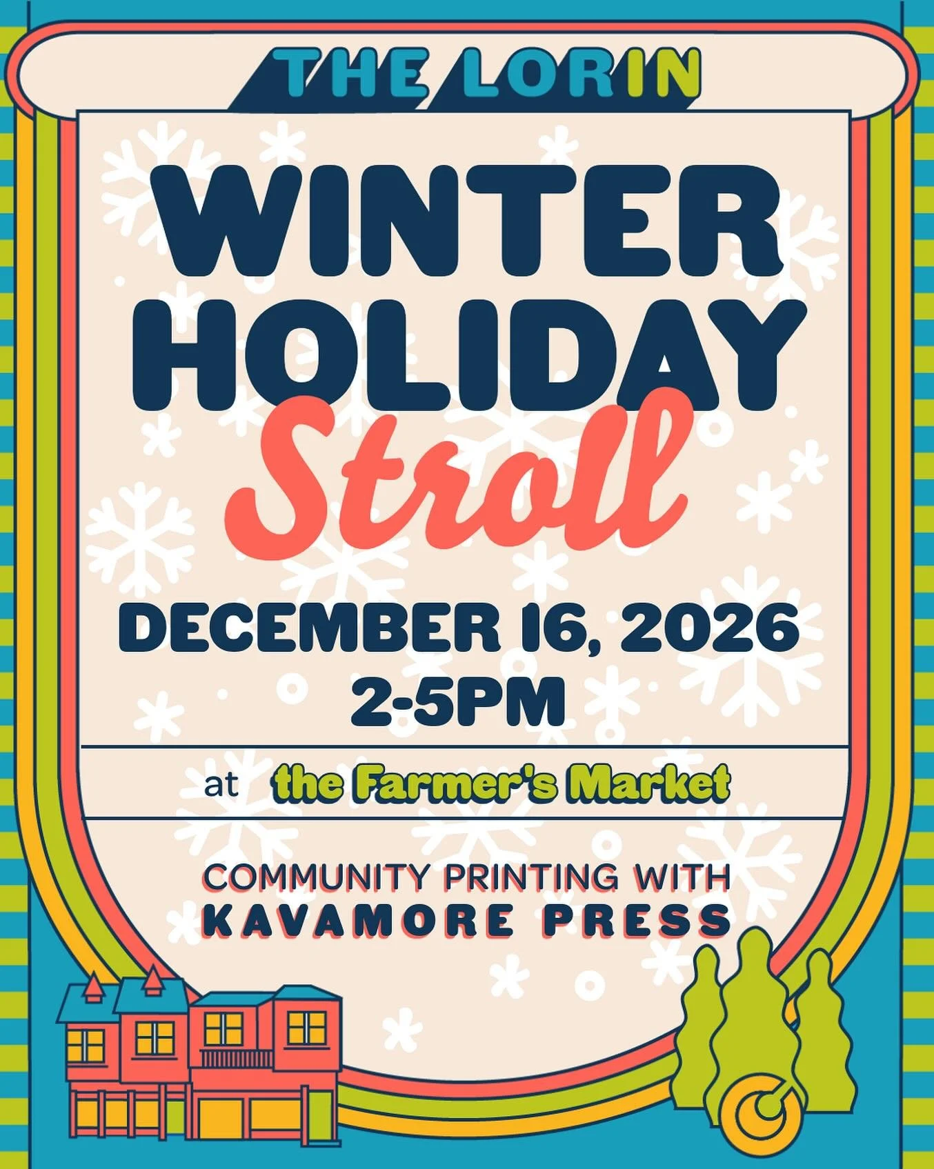 Hey, Bay Area folks! It&rsquo;s time to get into holiday spirit this December in the Lorin! Join us for a festive WINTER HOLIDAY STROLL tomorrow,
December 16, from 2 PM to 5 PM.
Grab your neighborhood business
&ldquo;passport&rdquo; at the Farmer&rsq
