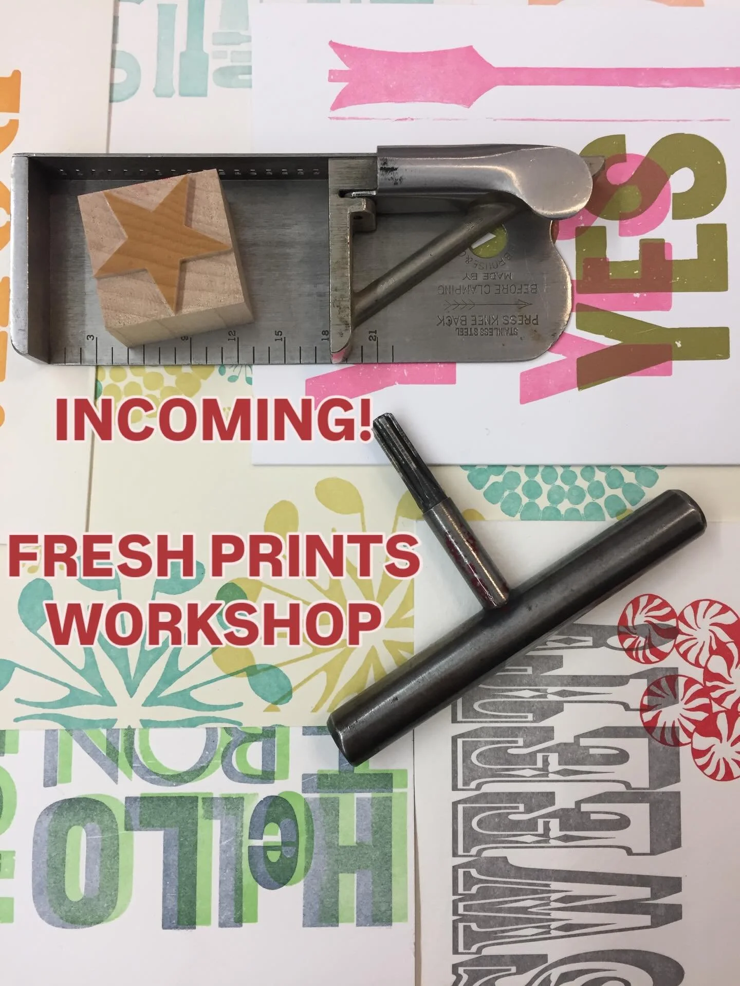 💥INCOMING: Join us for a new Fresh Prints Workshop on Wednesday, March 4th, 2026!💥

From 6:30 to 9:30 PM, we will work collaboratively designing and printing a new poster for our community Fresh Prints Box. Sign up to contribute to spreading art in