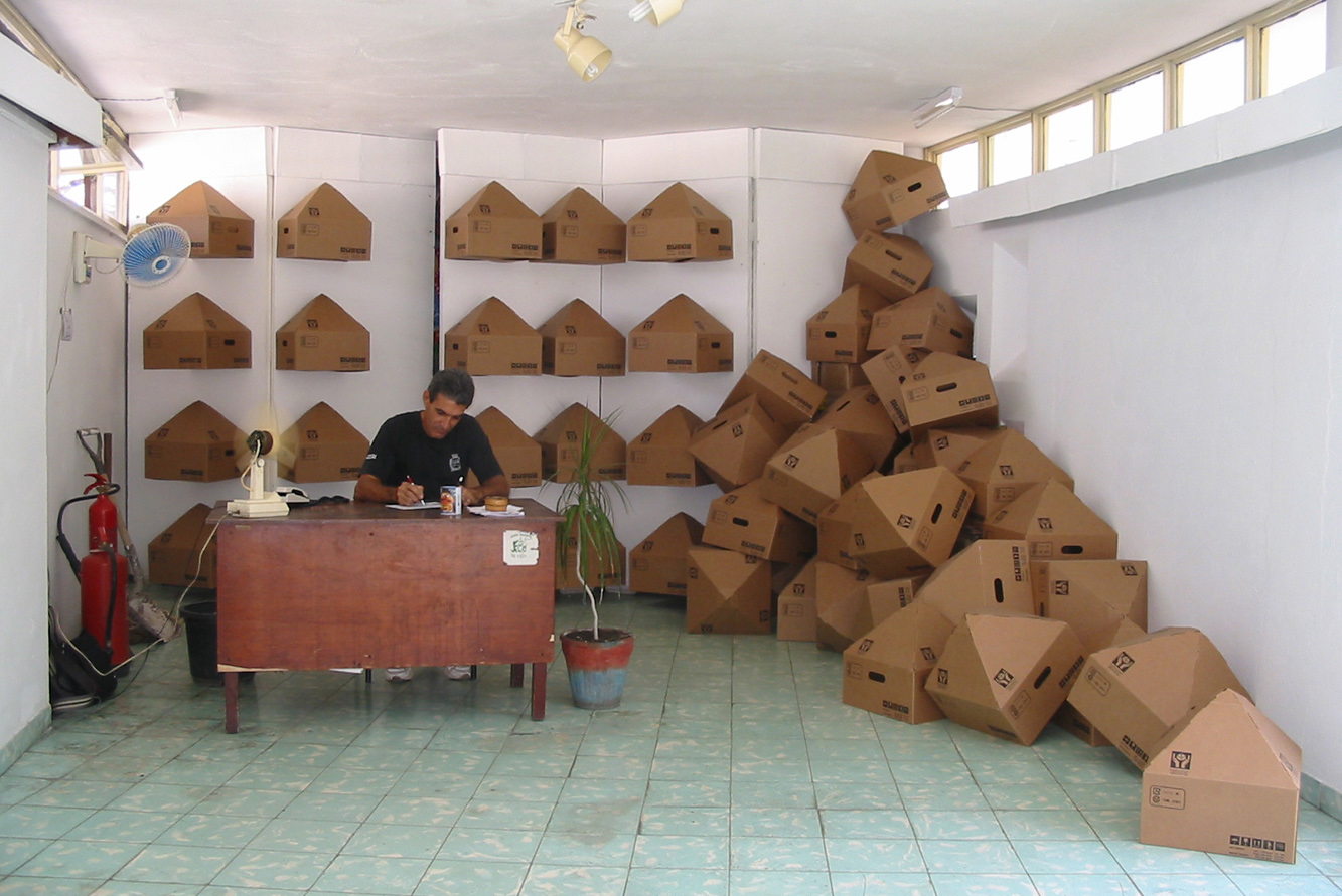 Almacén/Marianao, 2006. Manufactured 16 x 16 x 16 inch cardboard boxes. Dimensions variable.