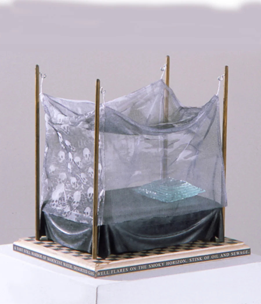 Shattered , 2004. Wood, and mixed media. 8 x 12 x 14.